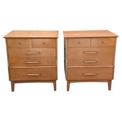 Pair Baumritter Birchcraft MCM Maple Five-Drawer Side Chests