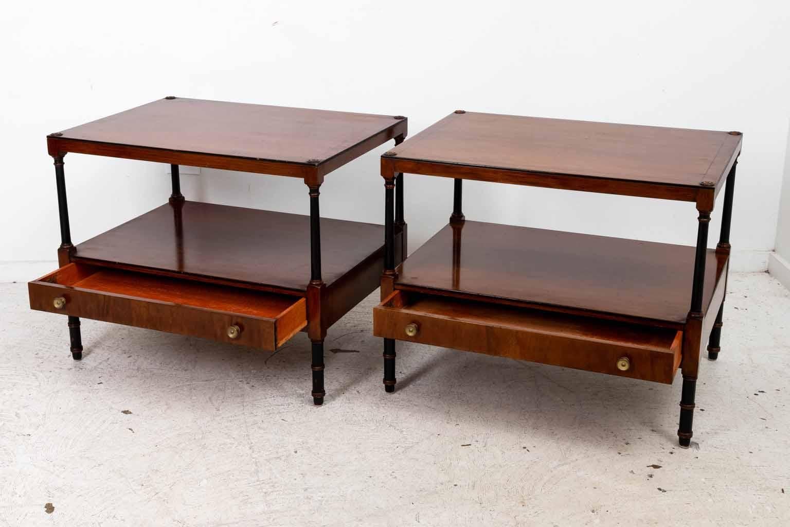 Brass Pair Beacon Hill Regency Style End Tables