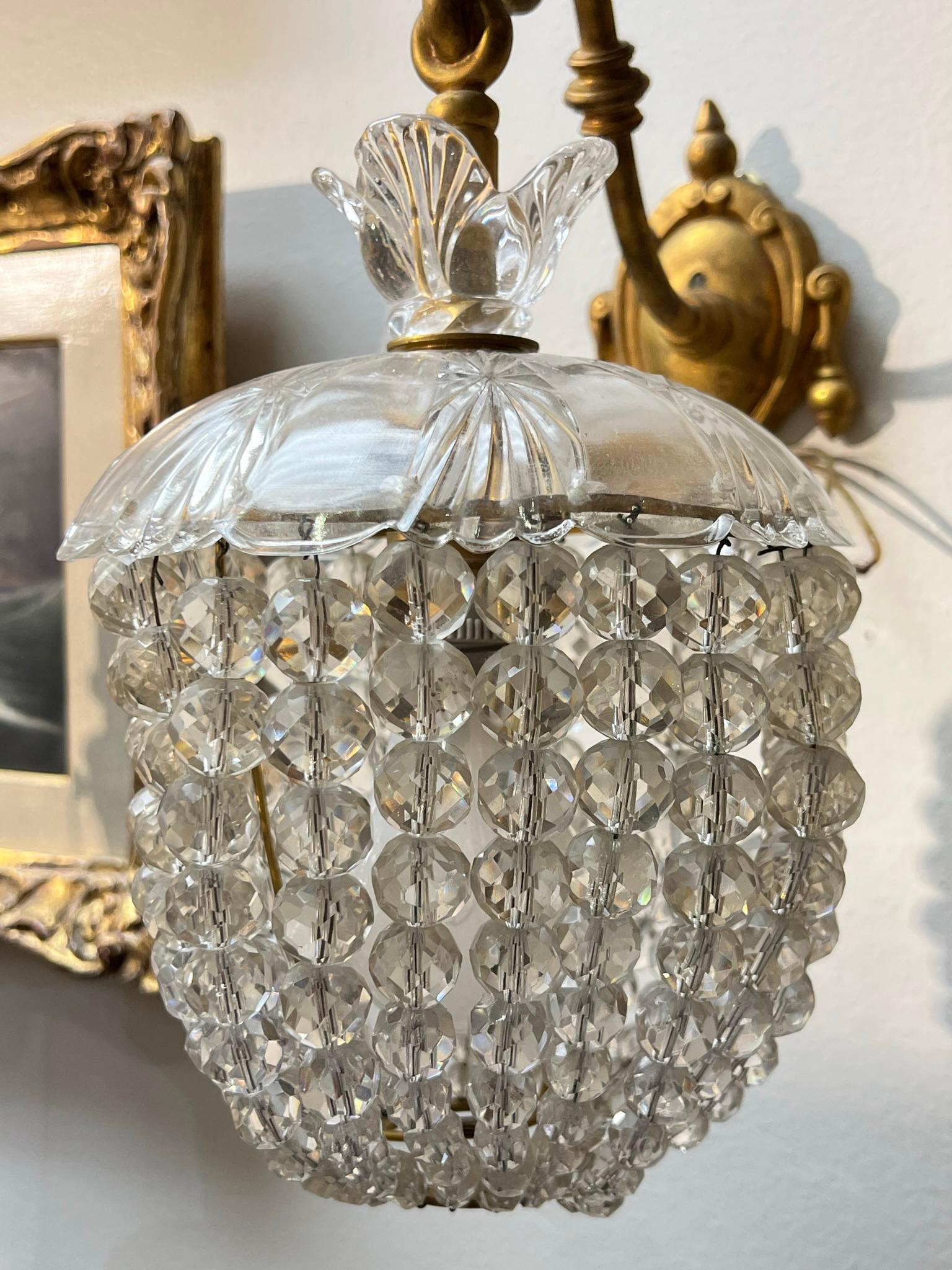 Pair Beaded Glass and Gilt Bronze Sconces For Sale 9