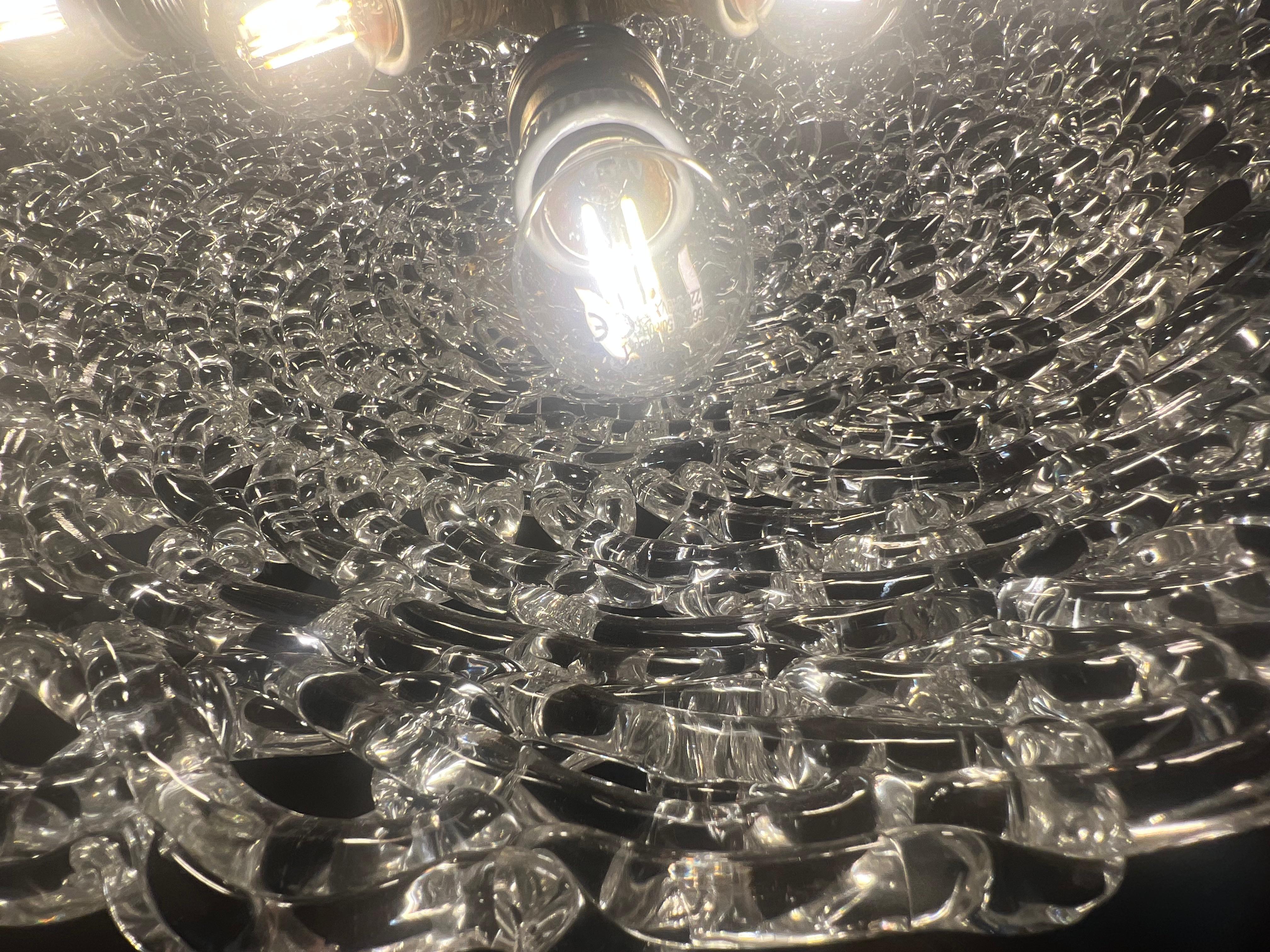 Pair Beautiful 1980’s Vintage Italian Murano chandeliers For Sale 4