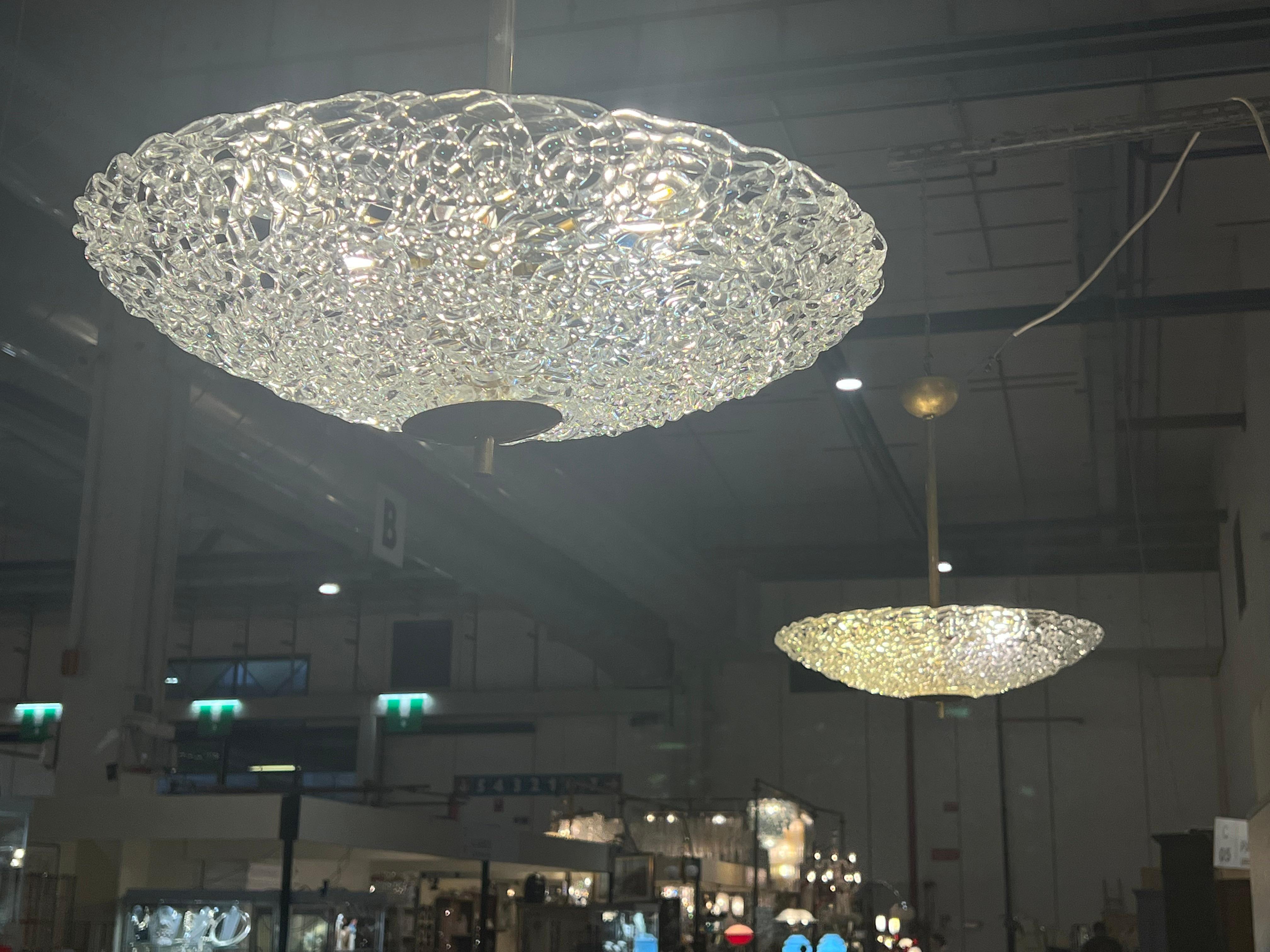 Pair Beautiful 1980’s Vintage Italian Murano chandeliers In Good Condition For Sale In Budapest, HU