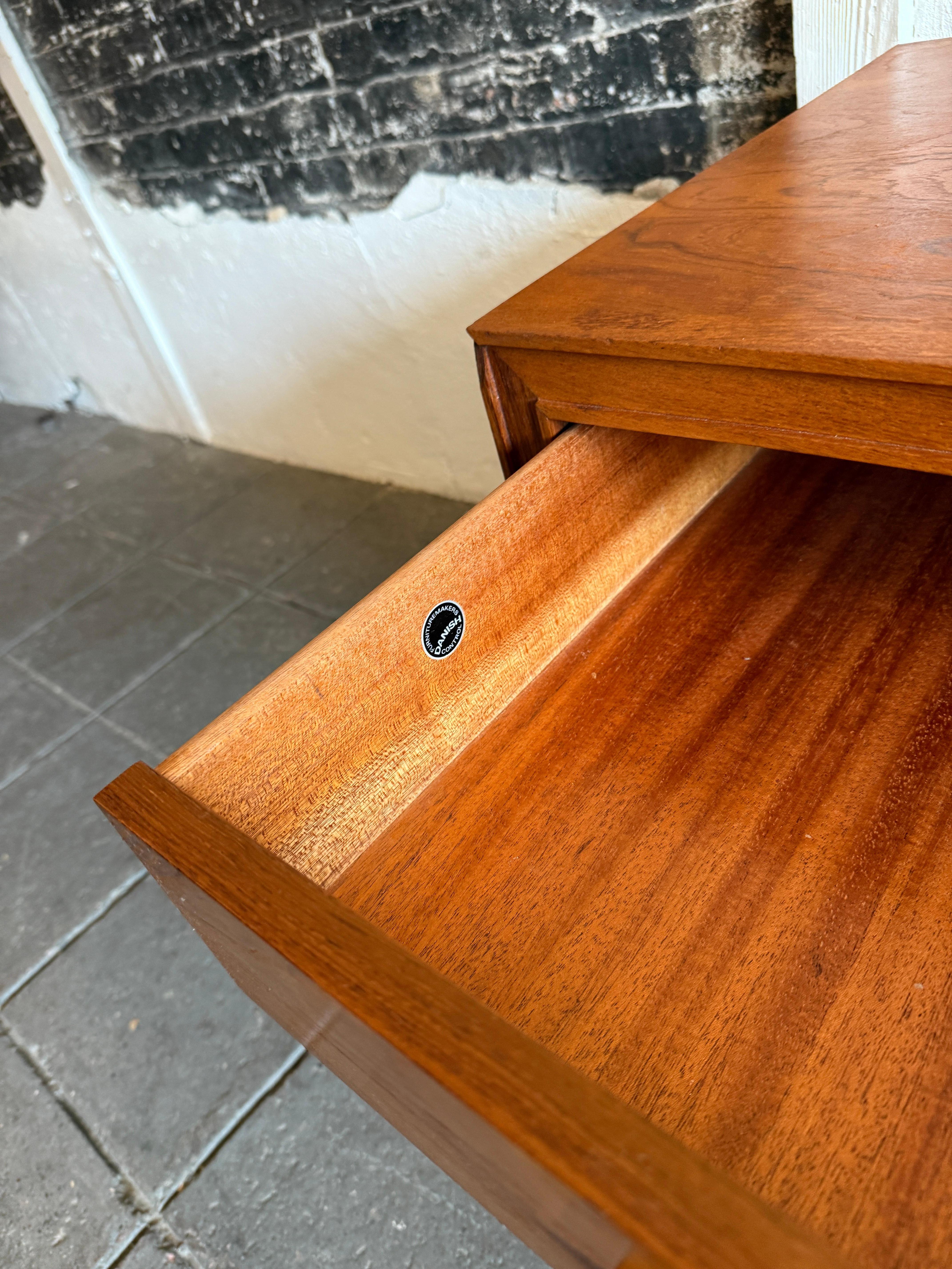 Pair Beautiful teak danish modern 2 drawer nightstands Brande Møbelfabrik In Good Condition In BROOKLYN, NY