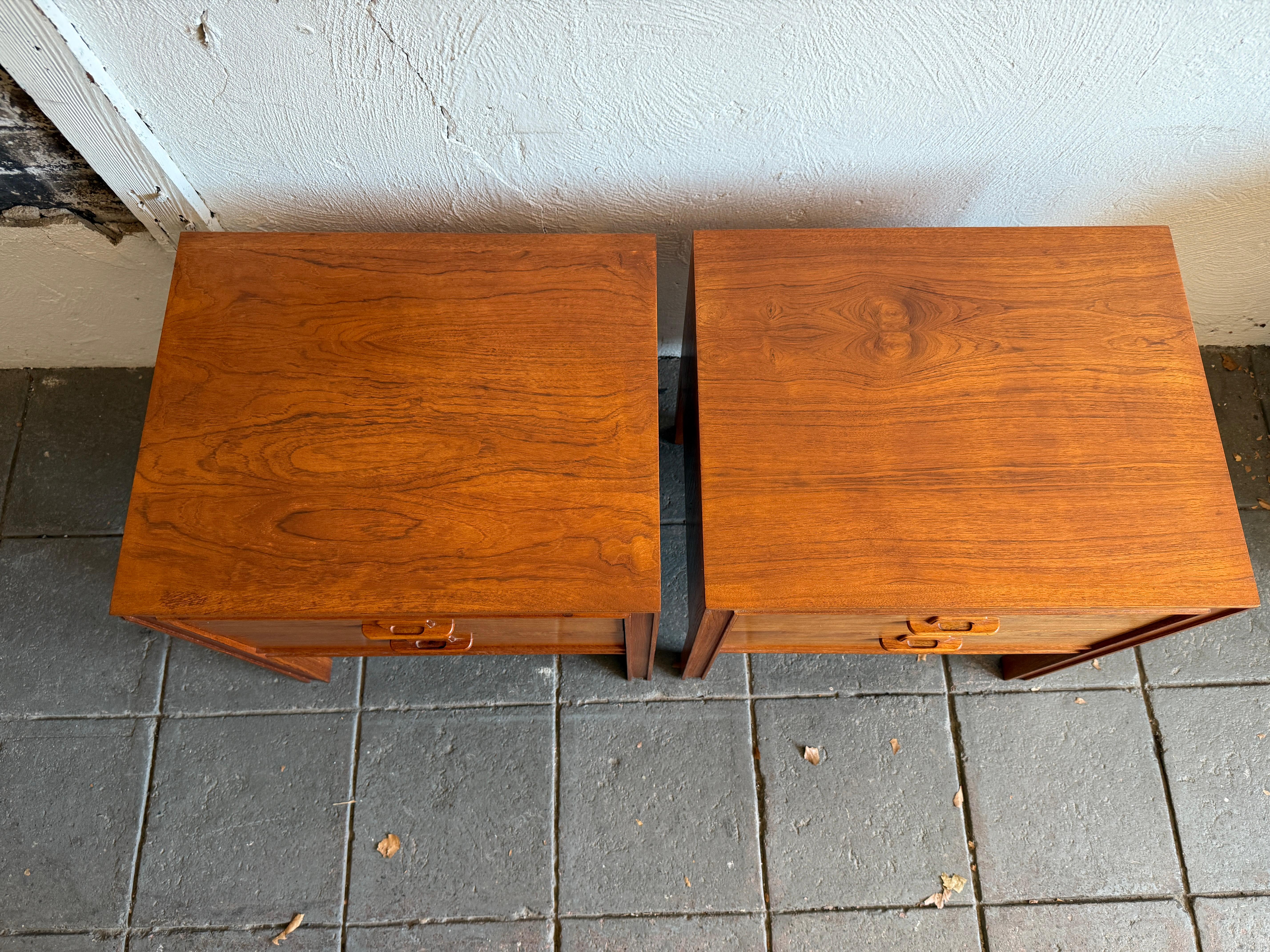 Birch Pair Beautiful teak danish modern 2 drawer nightstands Brande Møbelfabrik