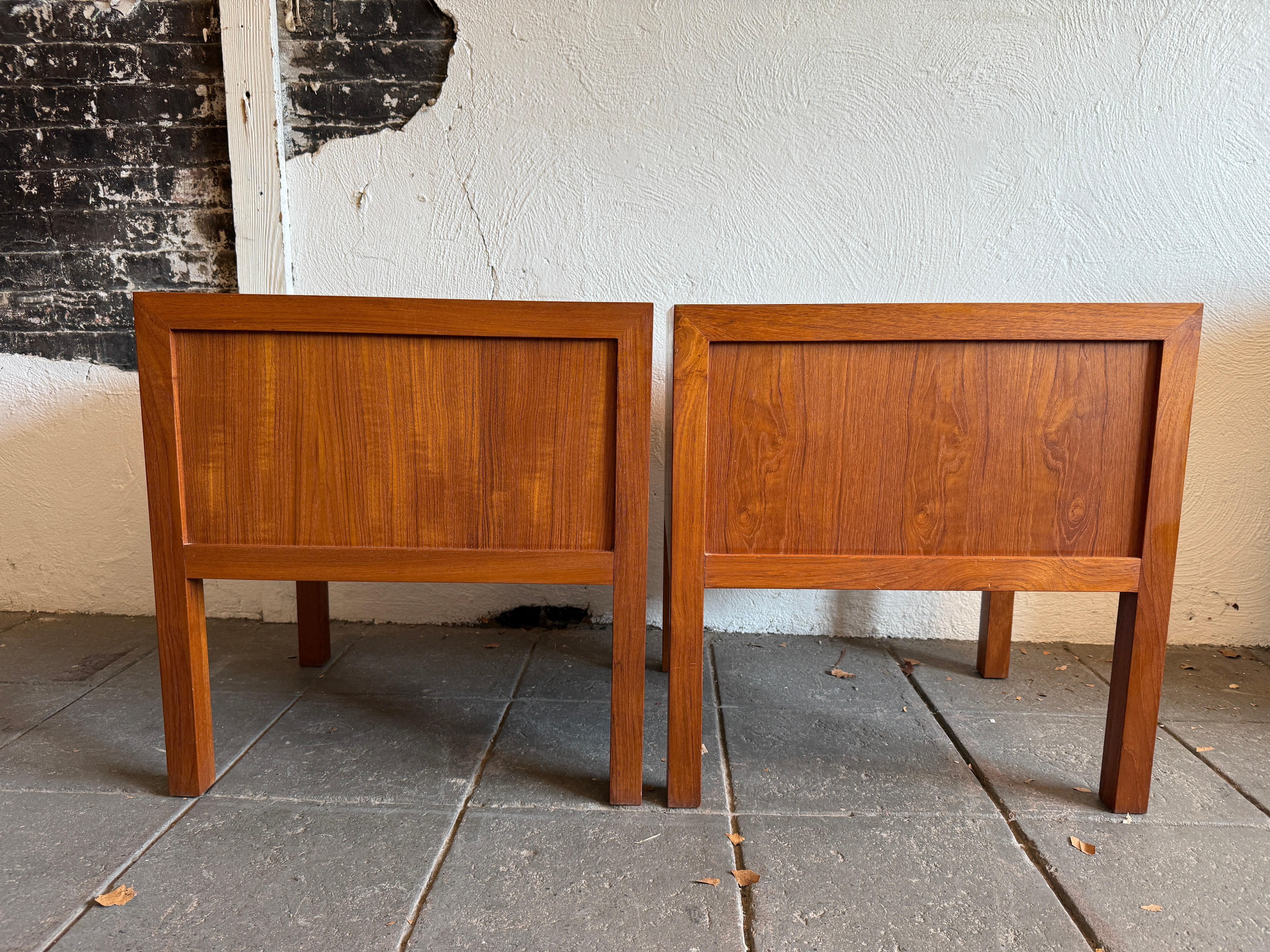 Pair Beautiful teak danish modern 2 drawer nightstands Brande Møbelfabrik 1