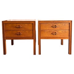 Pair Beautiful teak danish modern 2 drawer nightstands Brande Møbelfabrik