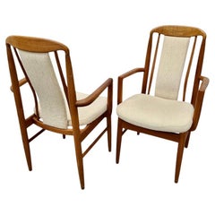Pair Benny Linden Sculpted Teak Captains Chairs