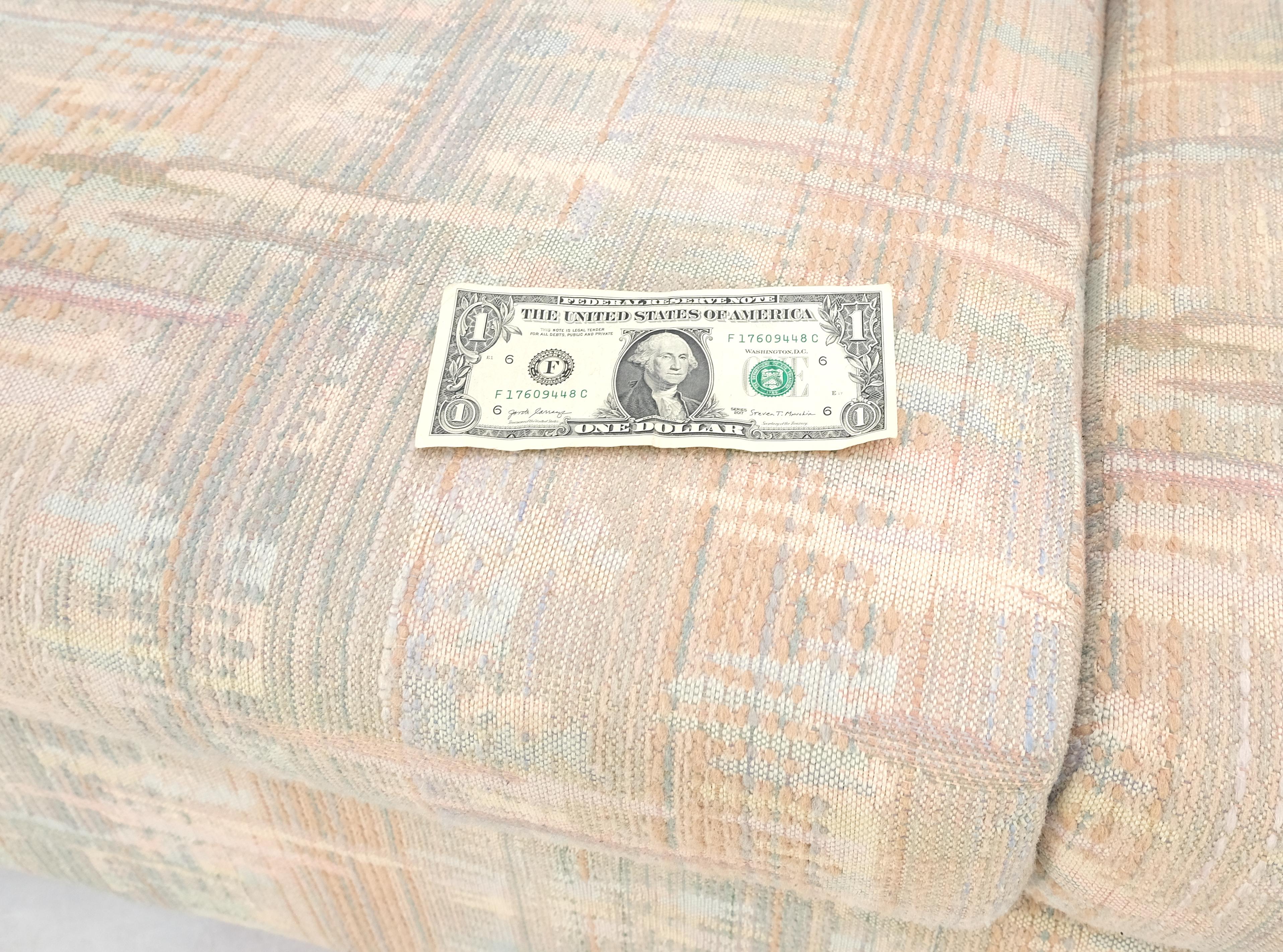 Paar gebogene Bambusrahmen Leinen wie Polsterung Mid Century Modern Sofa Loveseat (Leder) im Angebot