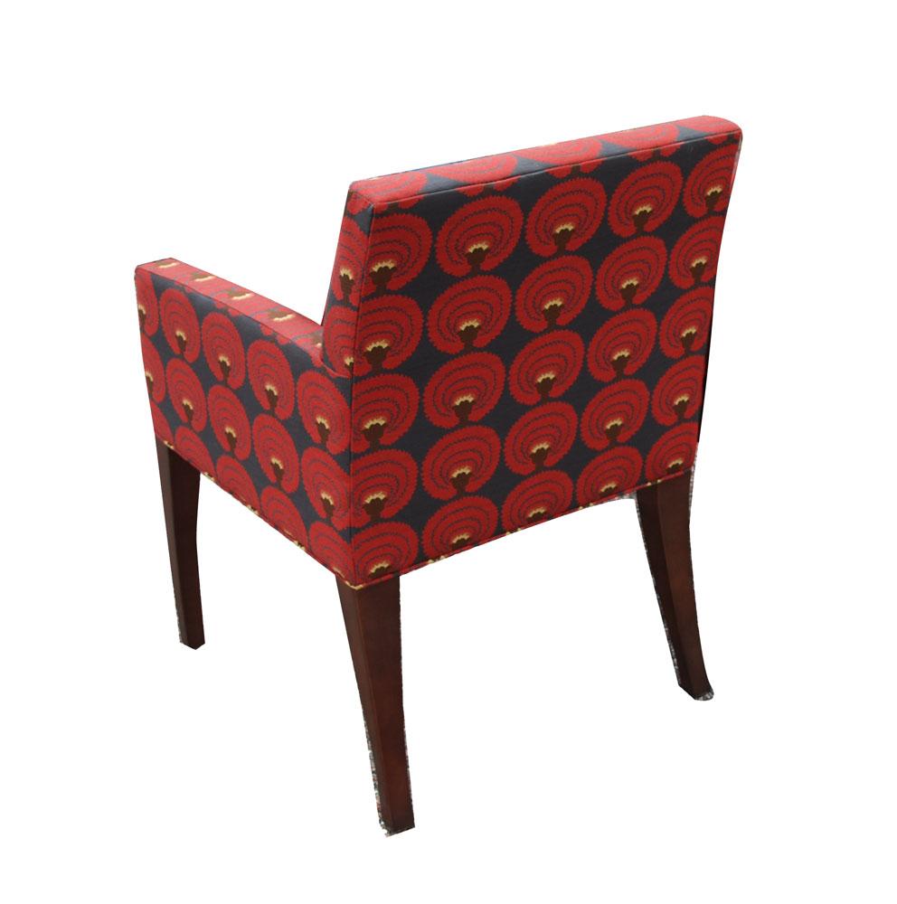 Pair of Bernhardt lounge guest chairs
2016

Pair of armchairs for lounge or guests in a modern poppy red geometric print.
  