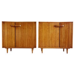 Pair Bertha Schaefer for Singer and Sons Asymmetrical Chest of Drawers Cabinets
