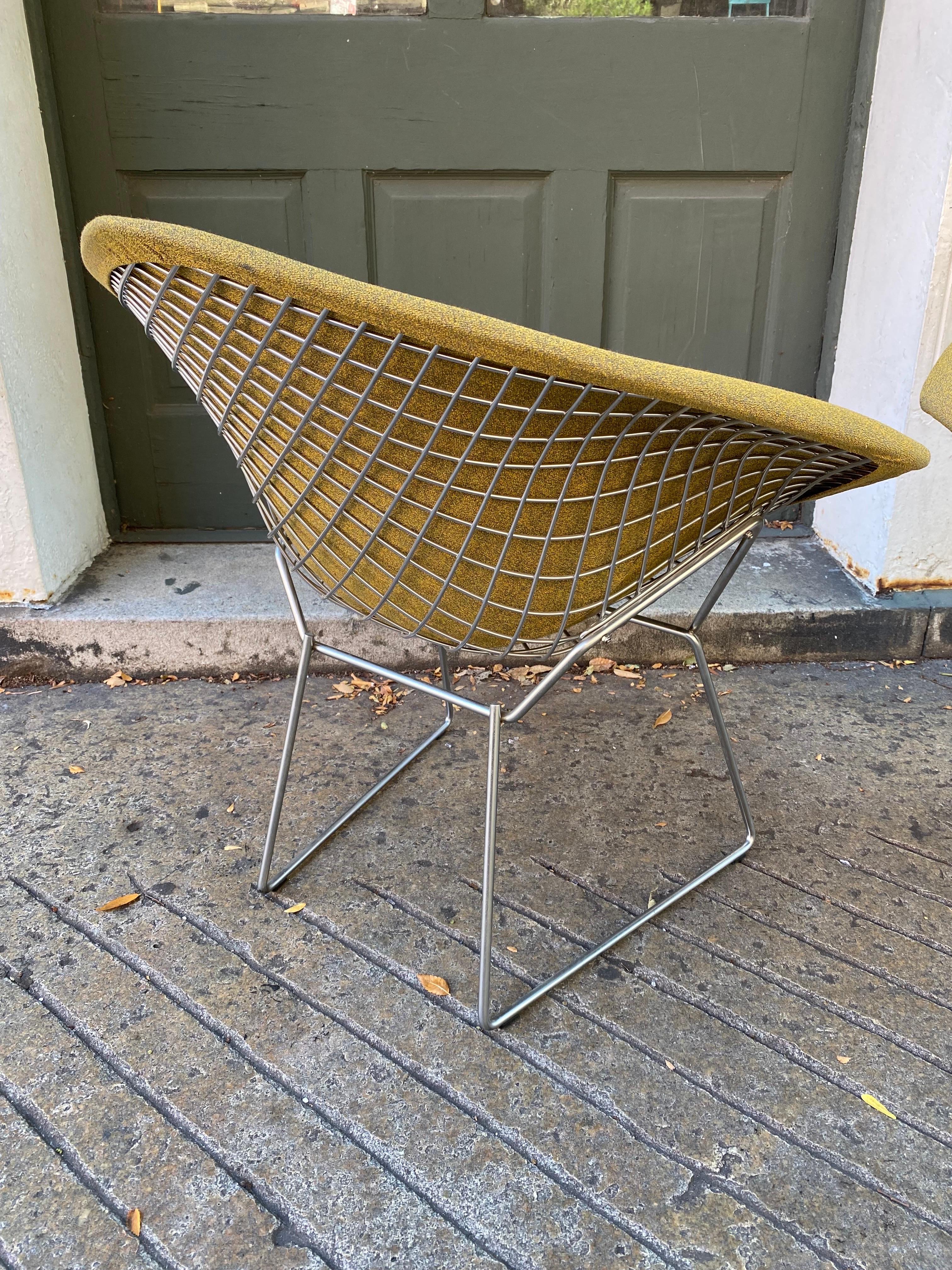 Upholstery Pair Bertoia for Knoll Small Diamond Chairs