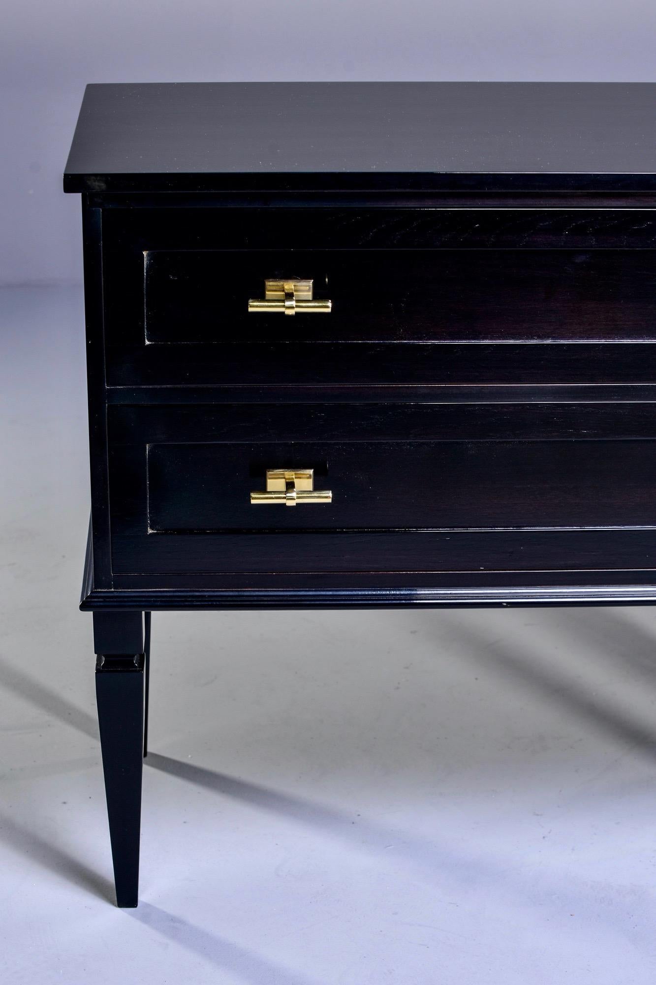 Pair of Bespoke Ebonized Chests with Brass Hardware 4