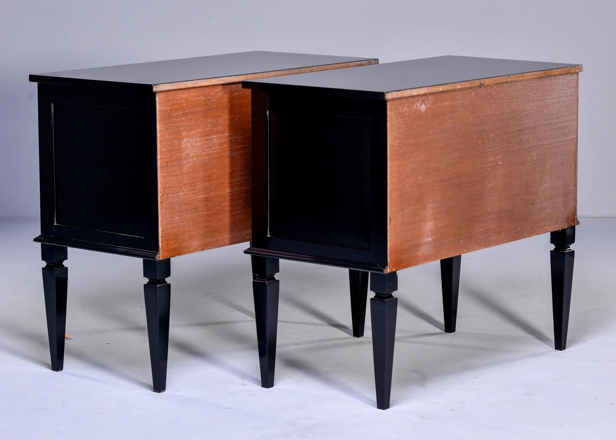 Pair of Bespoke Ebonized Chests with Brass Hardware In New Condition In Troy, MI