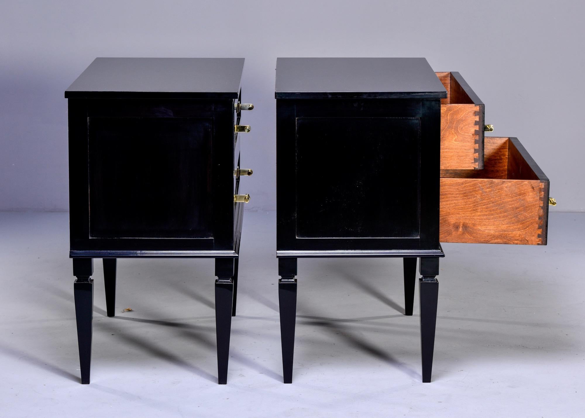 Pair of Bespoke Ebonized Chests with Brass Hardware 1