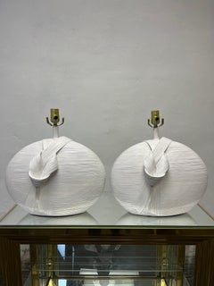 Pair Betty Cobonpue Style Terracotta Lamps