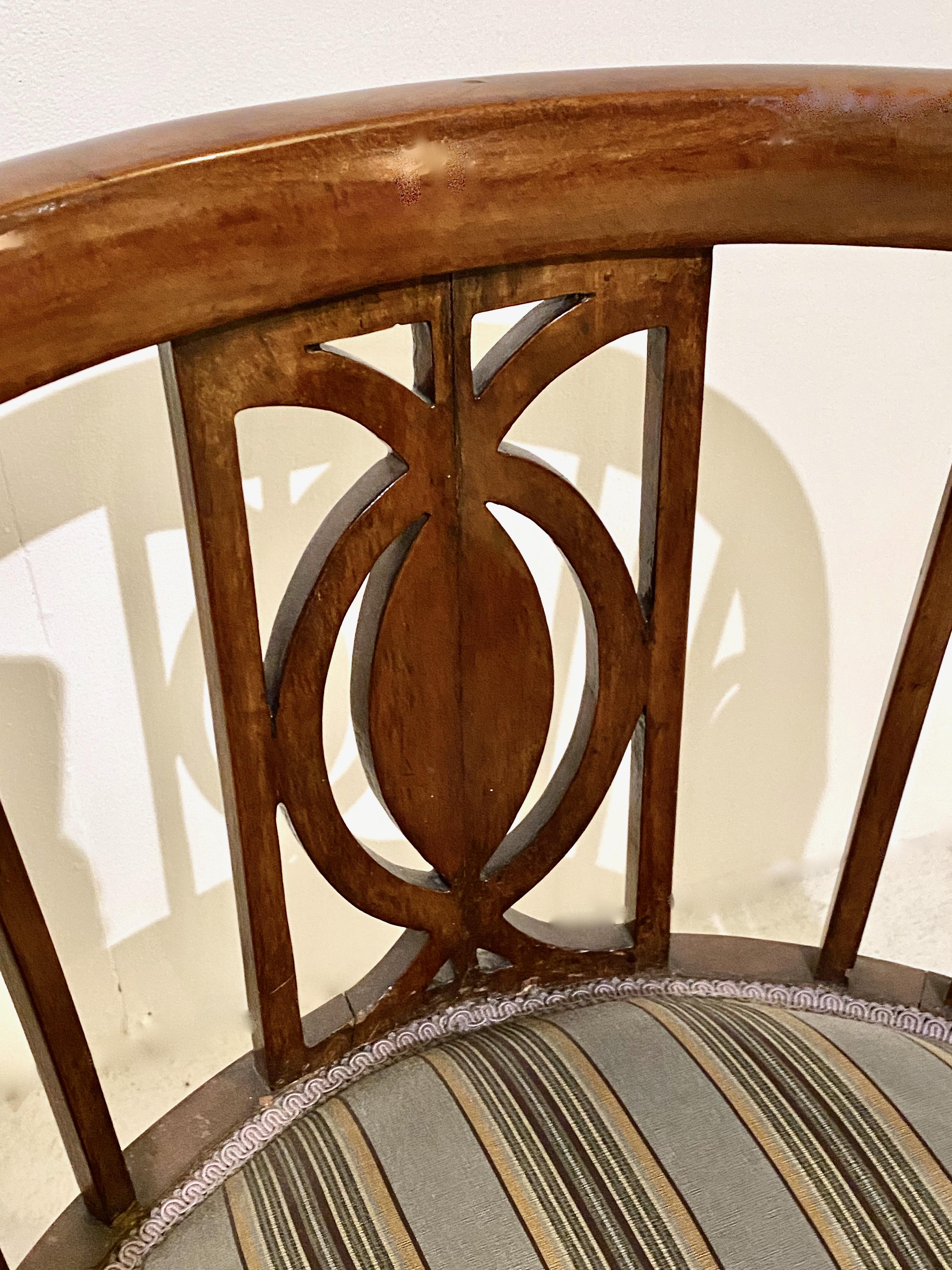 Pair Biedermeier Barrel Back Chairs 2