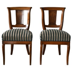 Pair of Biedermeier Chairs Walnut, South German, 19th Century