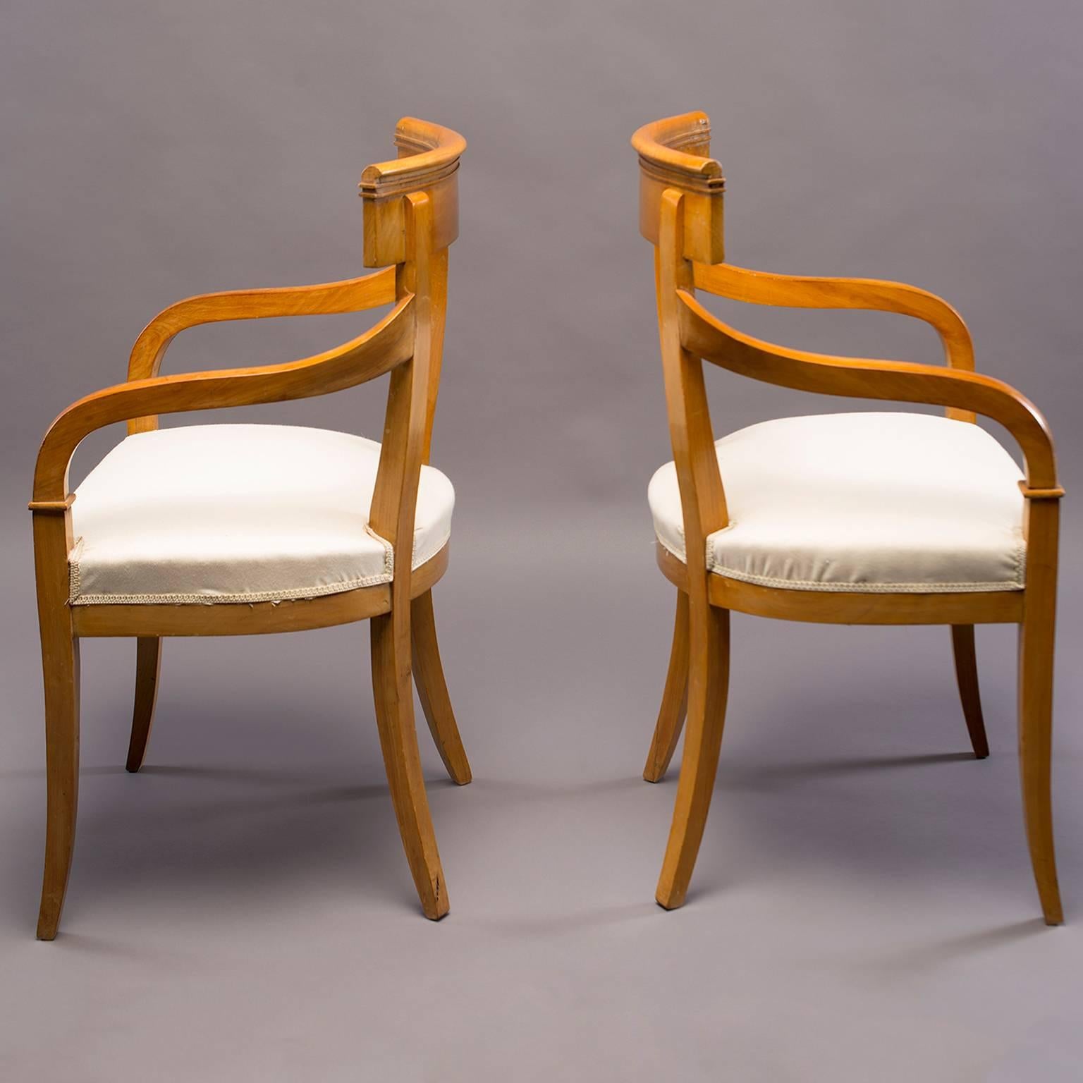 Belgian Pair of Biedermeier Style Armchairs For Sale