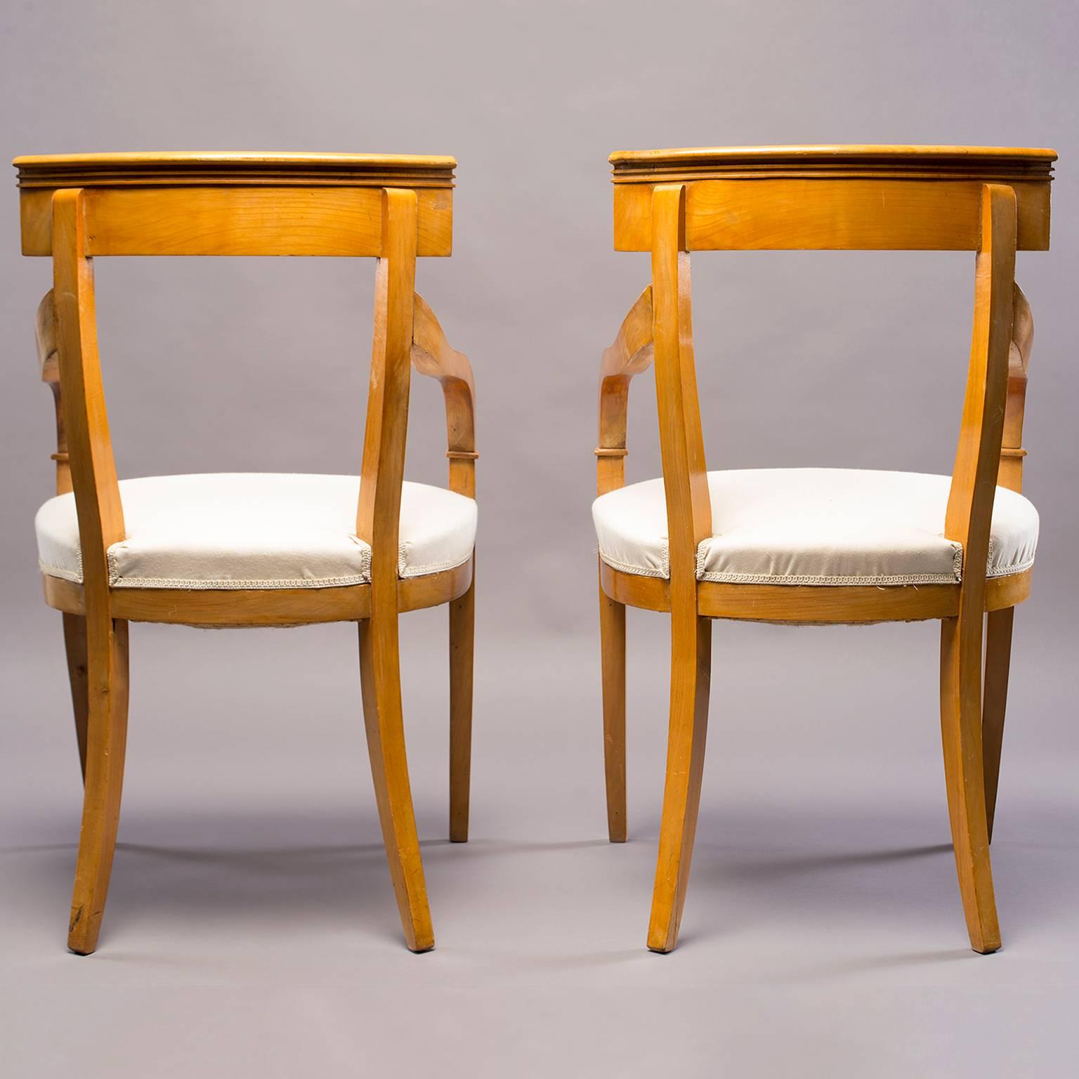 Pair of Biedermeier Style Armchairs In Good Condition For Sale In Troy, MI