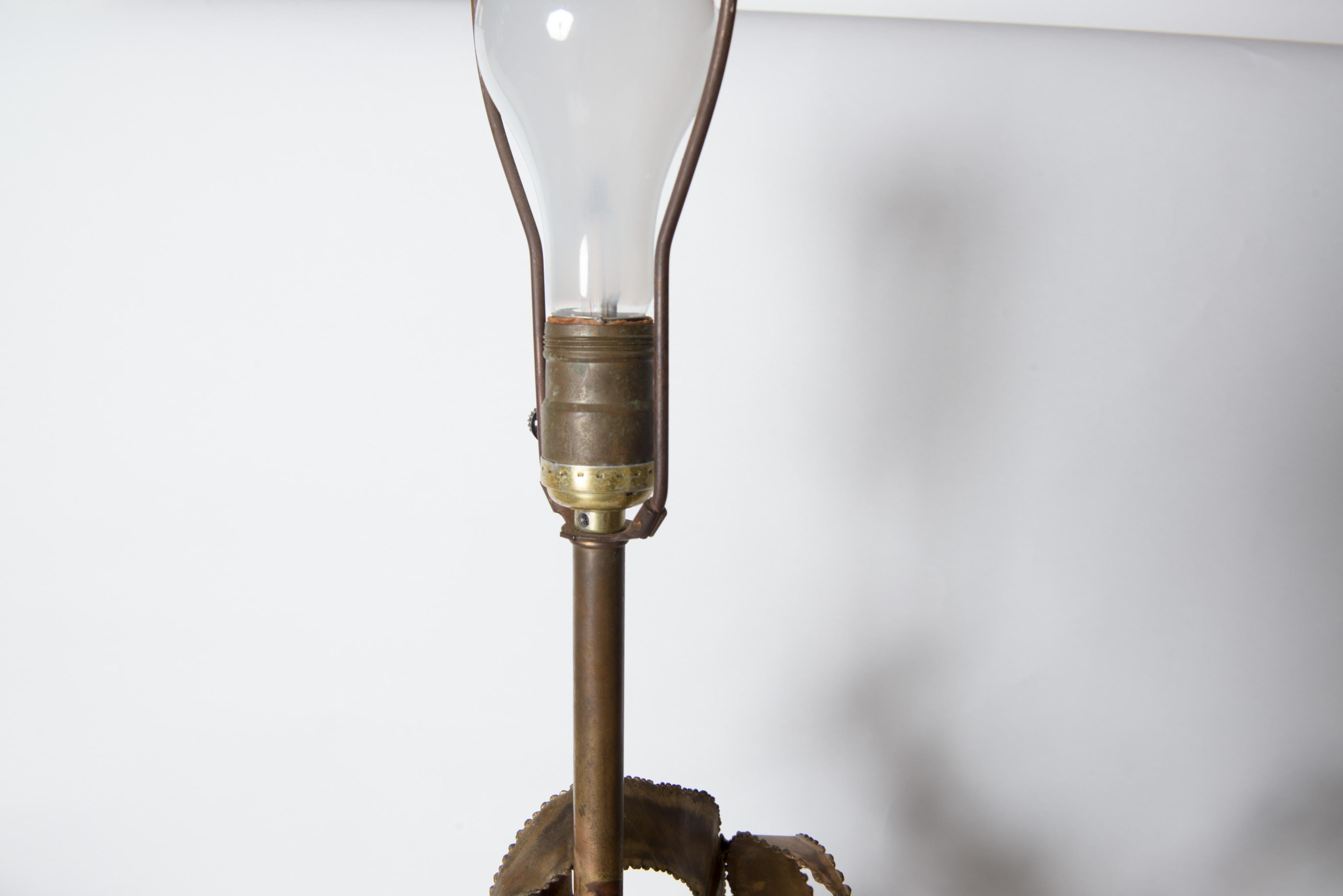 Pair of Bijan Brass Brutalist Lamps for Laurel 11