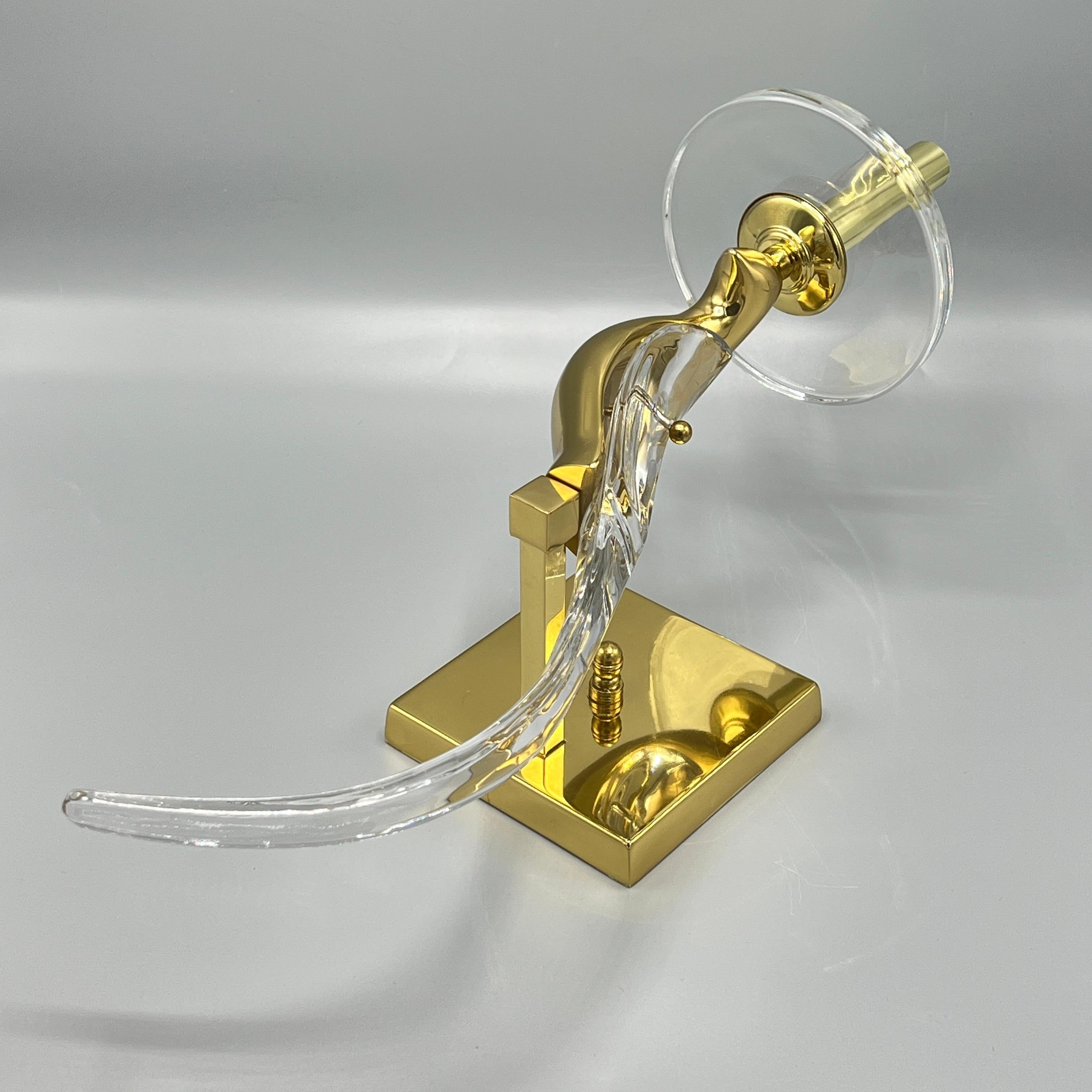 Pair Bird of Paradise Brass and Glass Sconces by Sergio Orozco for Nulco In Good Condition In New York, NY