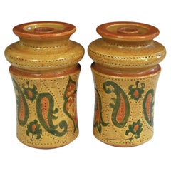 Pair Bitossi Pottery Liberty Rosenthal Candle Holders Vase Londi Italian Vintage