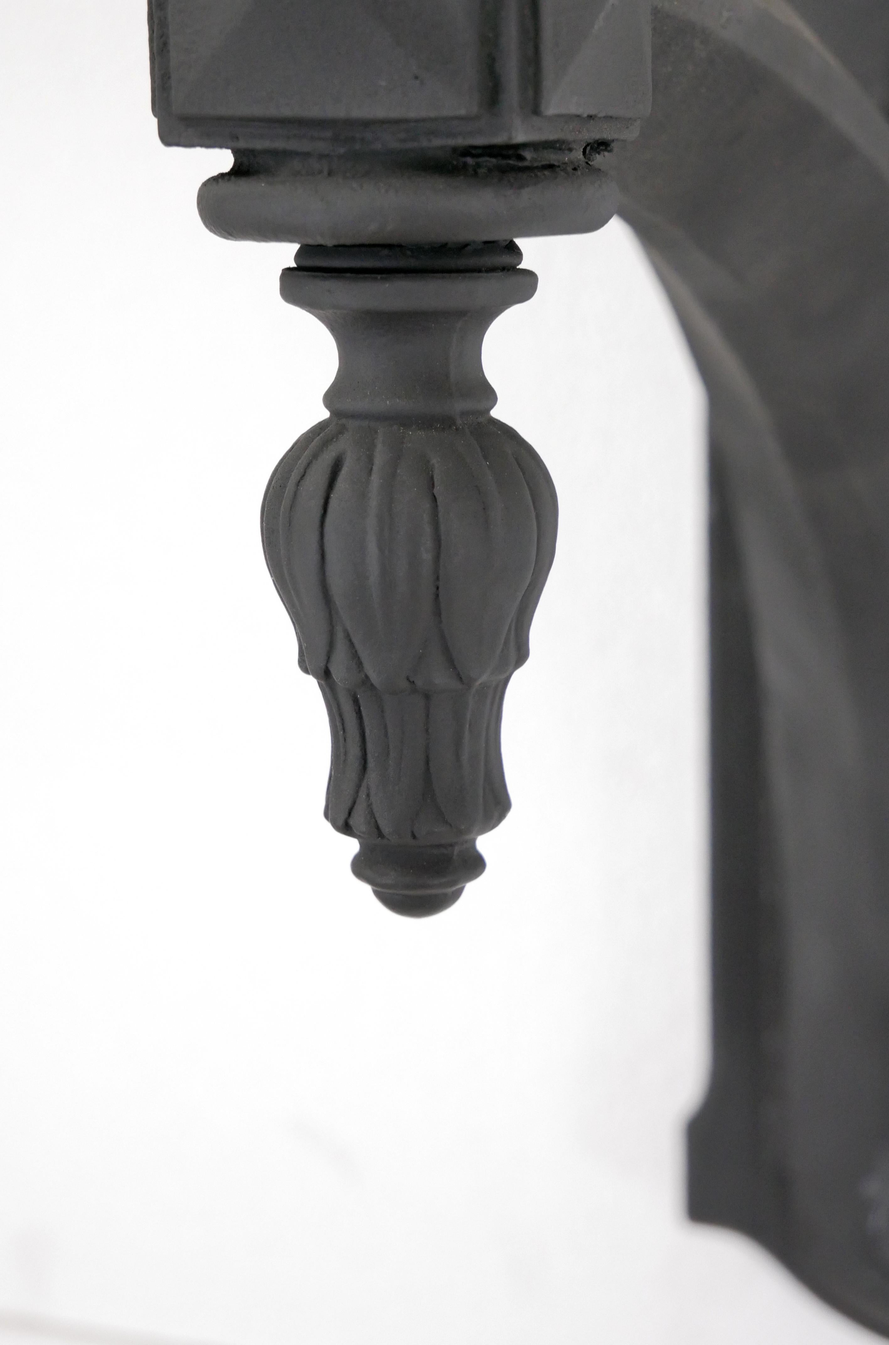 Pair Black Aluminum Eagle Exterior Lantern Wall Sconces For Sale 7