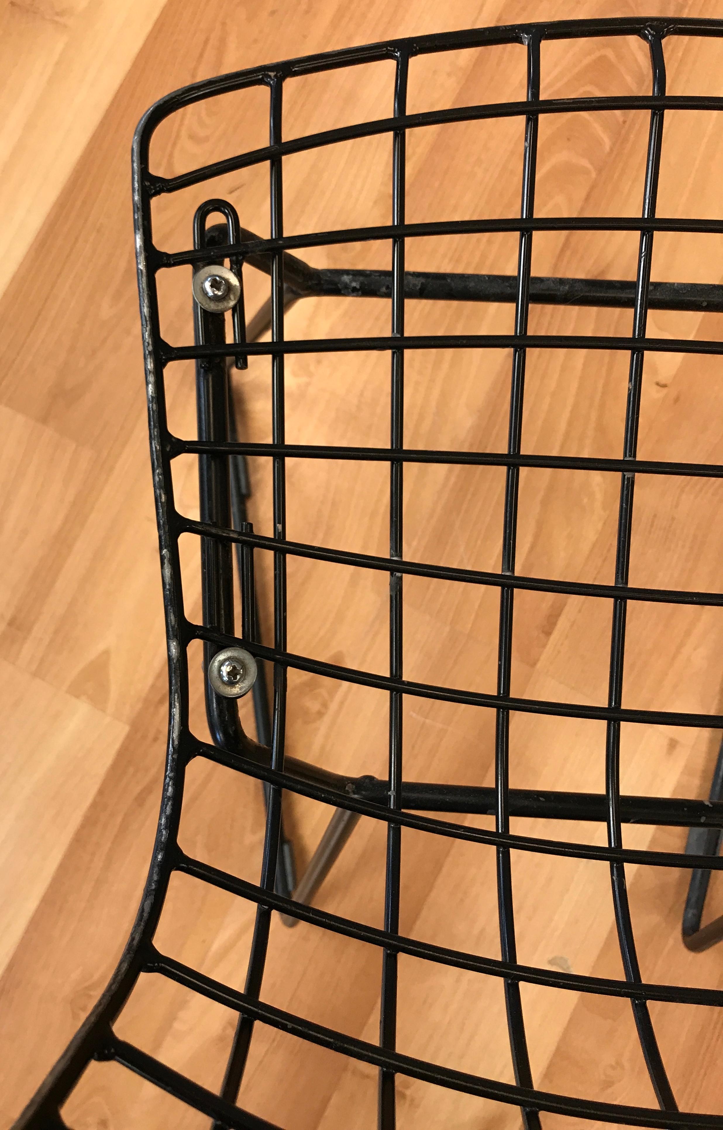 Pair of Black Bertoia Child Size Chairs for Knoll 4