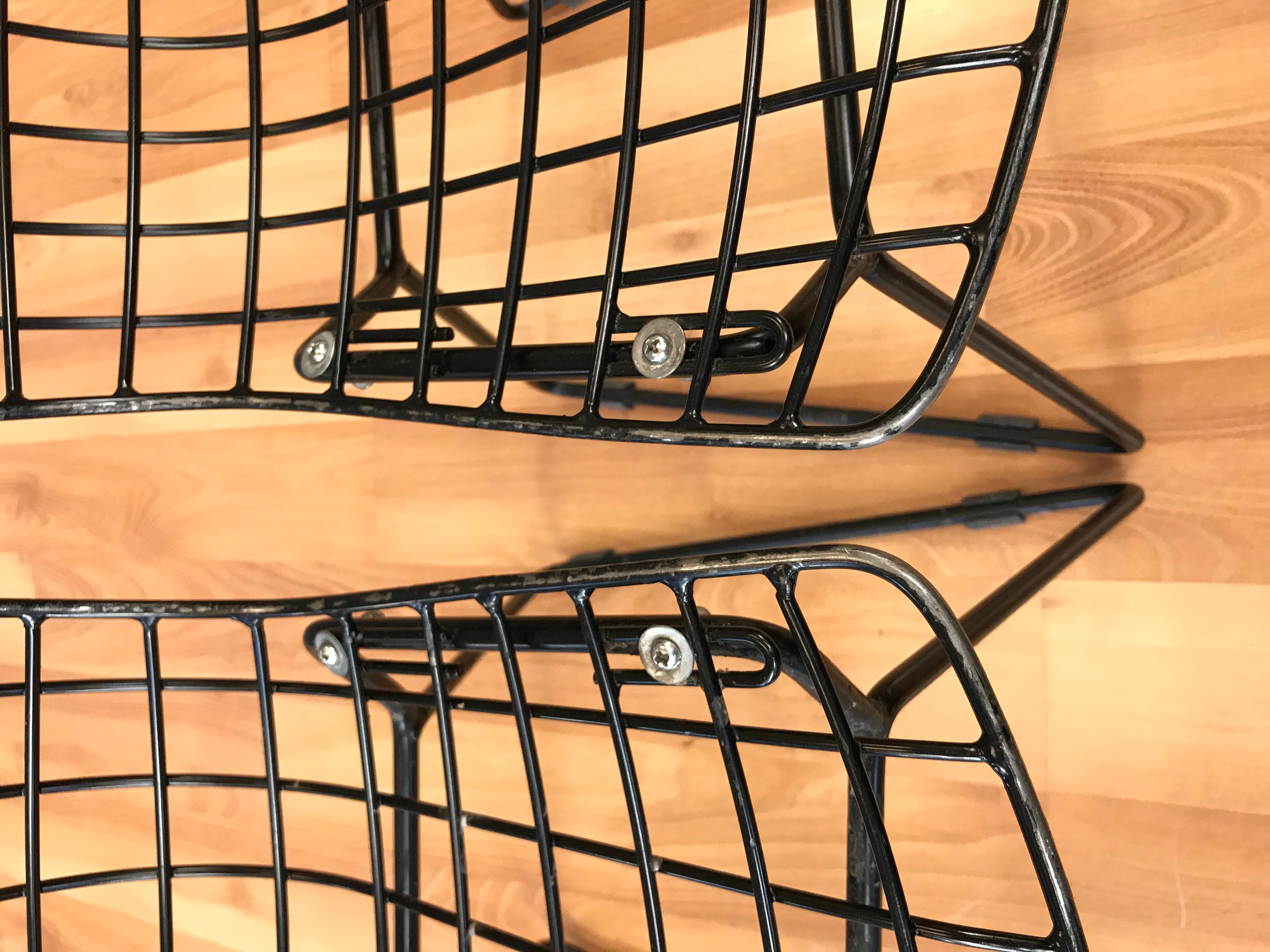 Steel Pair of Black Bertoia Child Size Chairs for Knoll