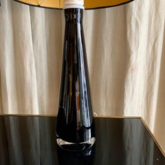 Pair of Black Cased Glass Table Lamps by Falkenberg