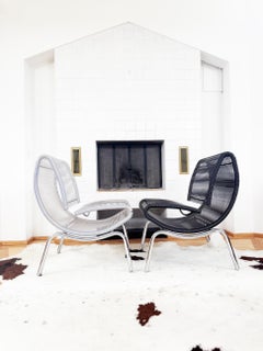PAIR Black + Clear Chair Model "Hydra" Roberto Semprini for Sintesi, Italy 1994