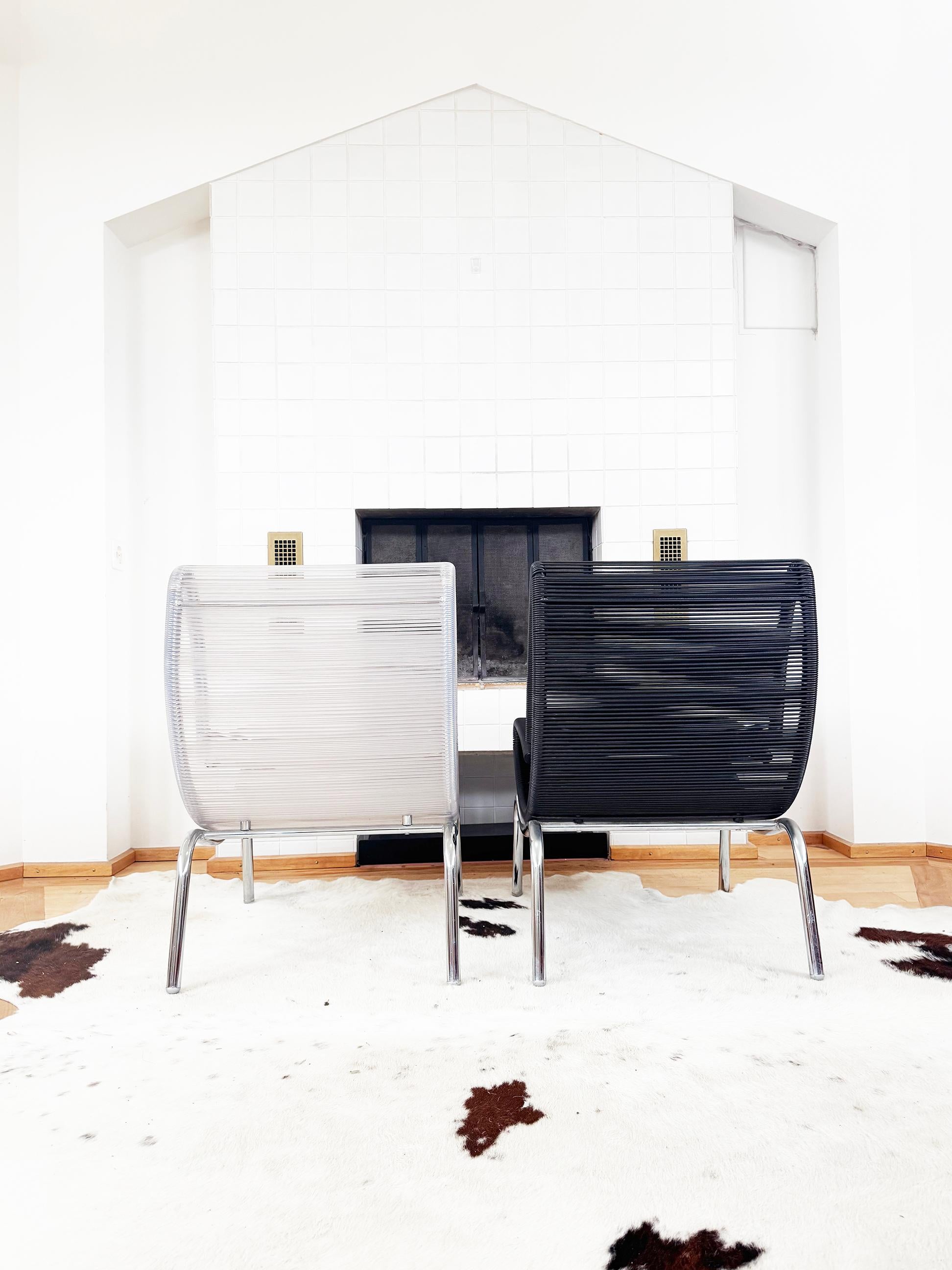 italien PAIR Black + Clear Chair Model 