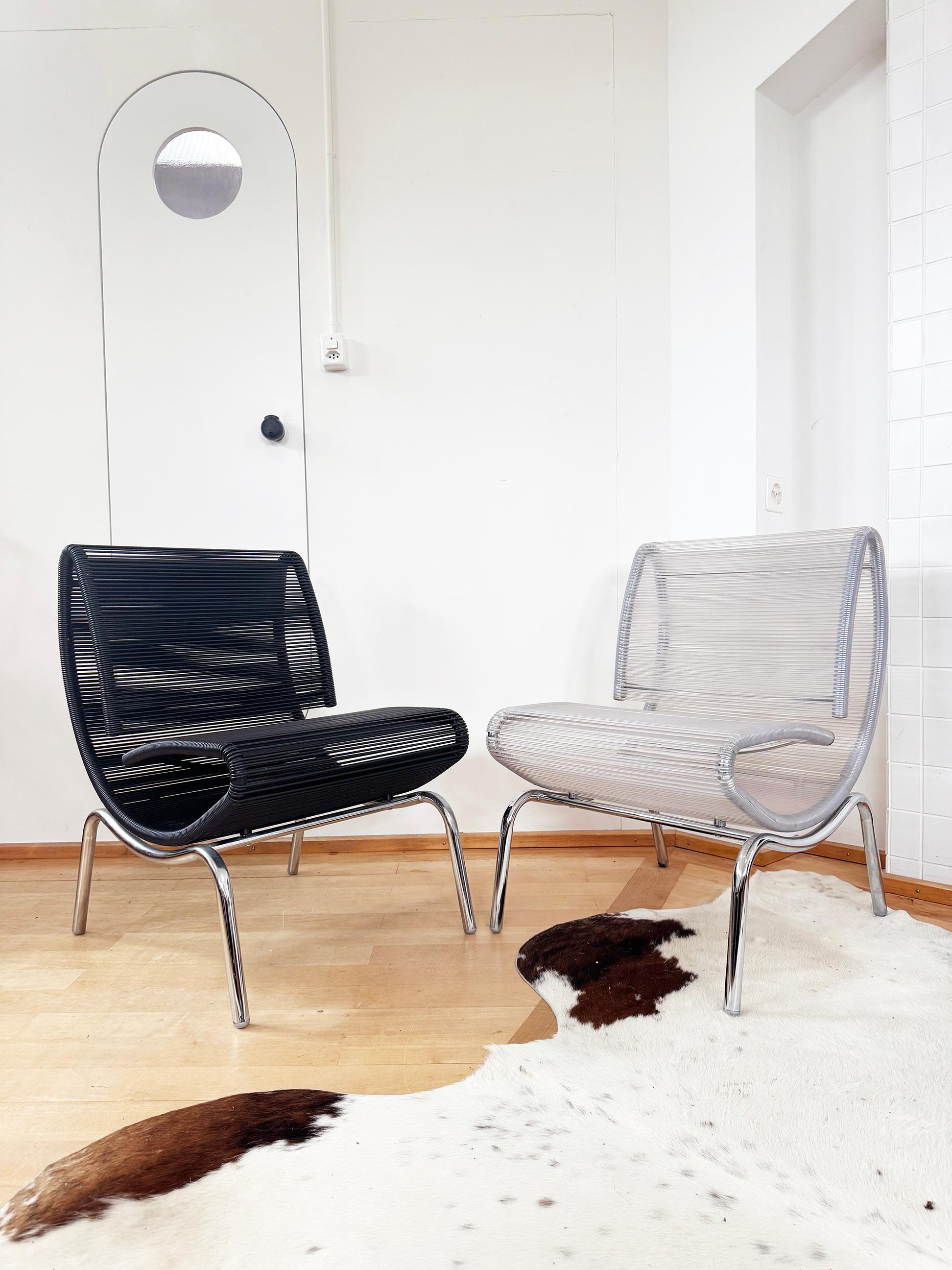 Métal PAIR Black + Clear Chair Model 