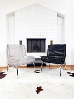PAIR Black + Clear Chair Model "Hydra" Roberto Semprini for Sintesi, Italy 1994