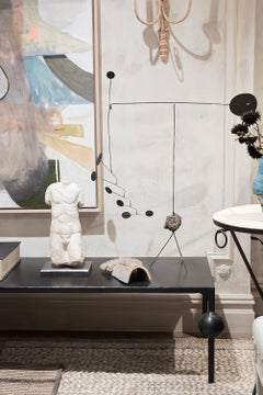 Pair Black Coffee Table Modern Geometric Handmade Carved Blackened Waxed Steel