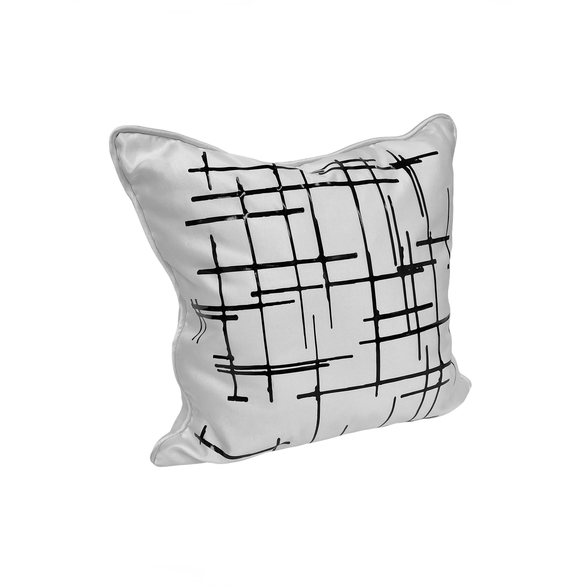 black and off white throw pillows