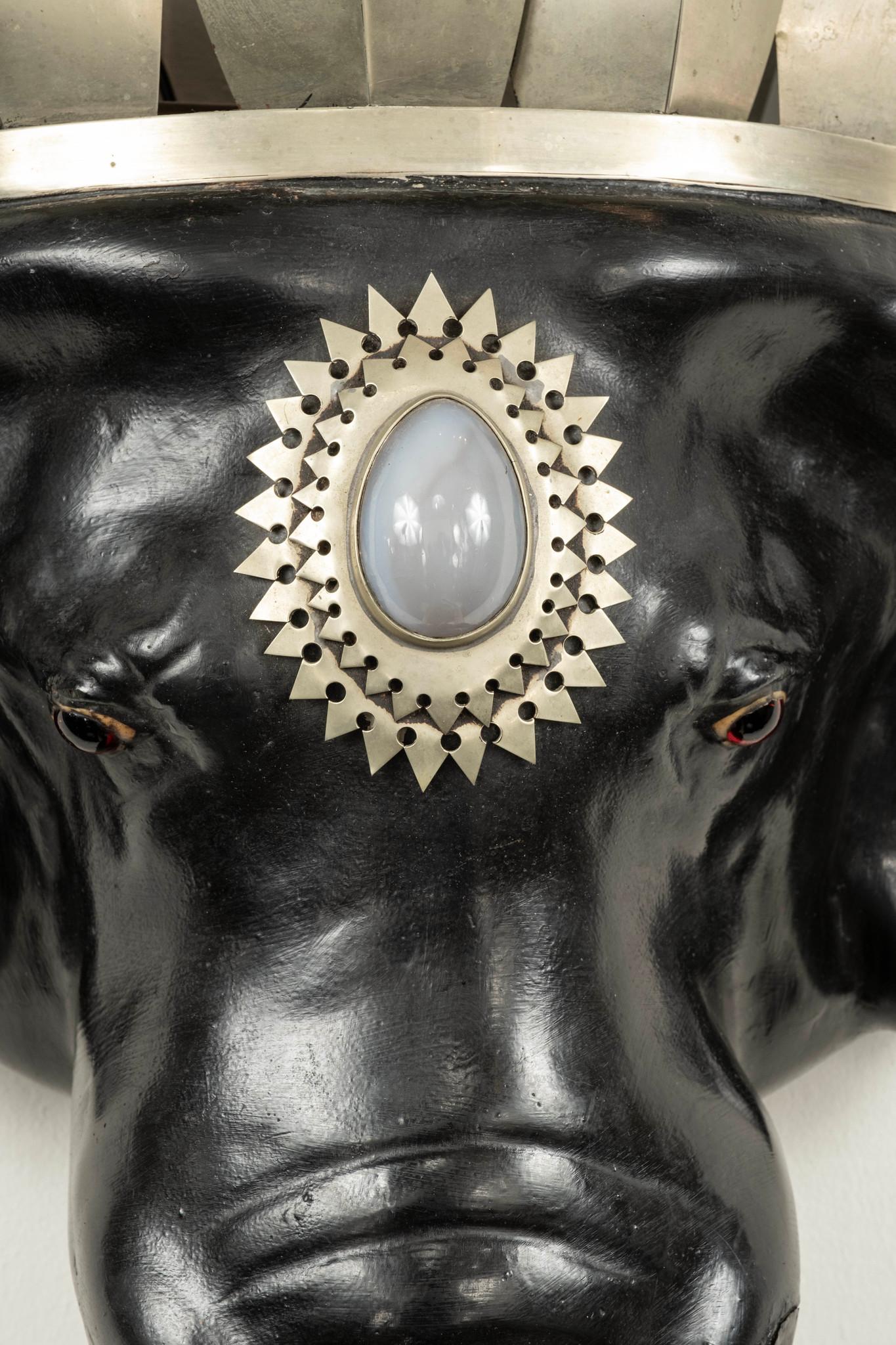 Pair Black Elephant Head Mount Sconces  Attr. to Anthony Redmile, circa 1980s For Sale 7