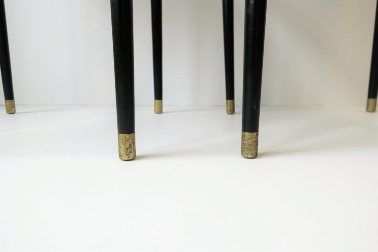 Midcentury Modern Black End, Side or Nesting Tables Pair, ca. 1940s For Sale 11