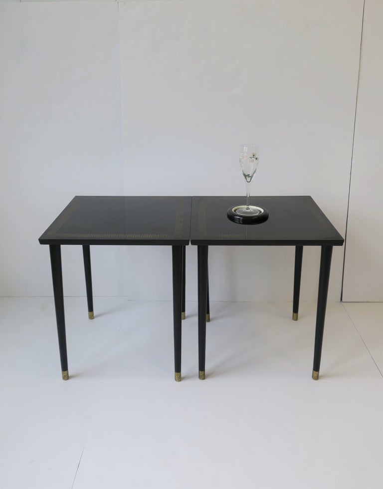 Midcentury Modern Black End, Side or Nesting Tables Pair, ca. 1940s For Sale 4
