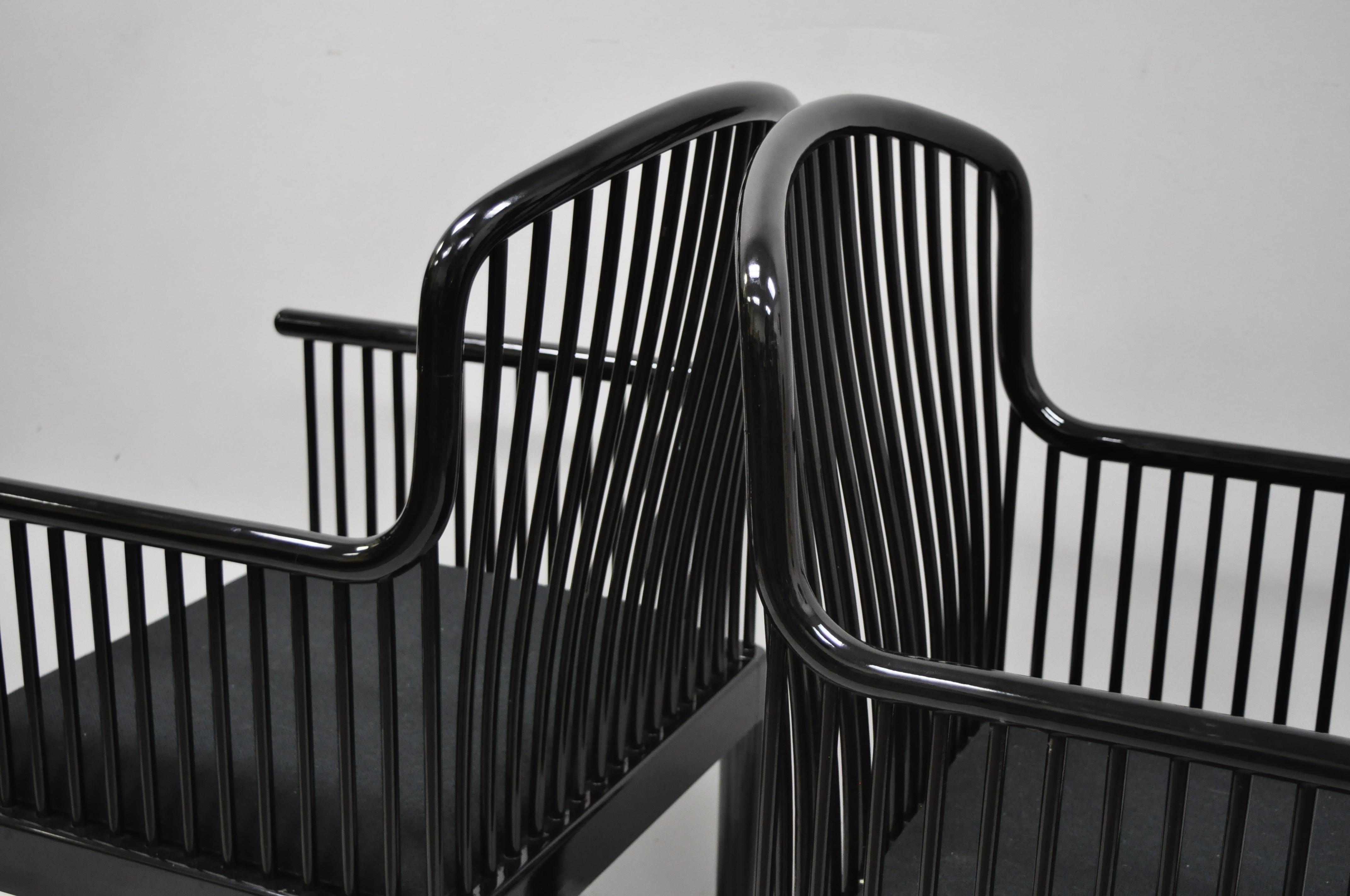 Pair of Black Lacquer Modern Andover Armchairs by Davis Allen for Stendig 'A' 5