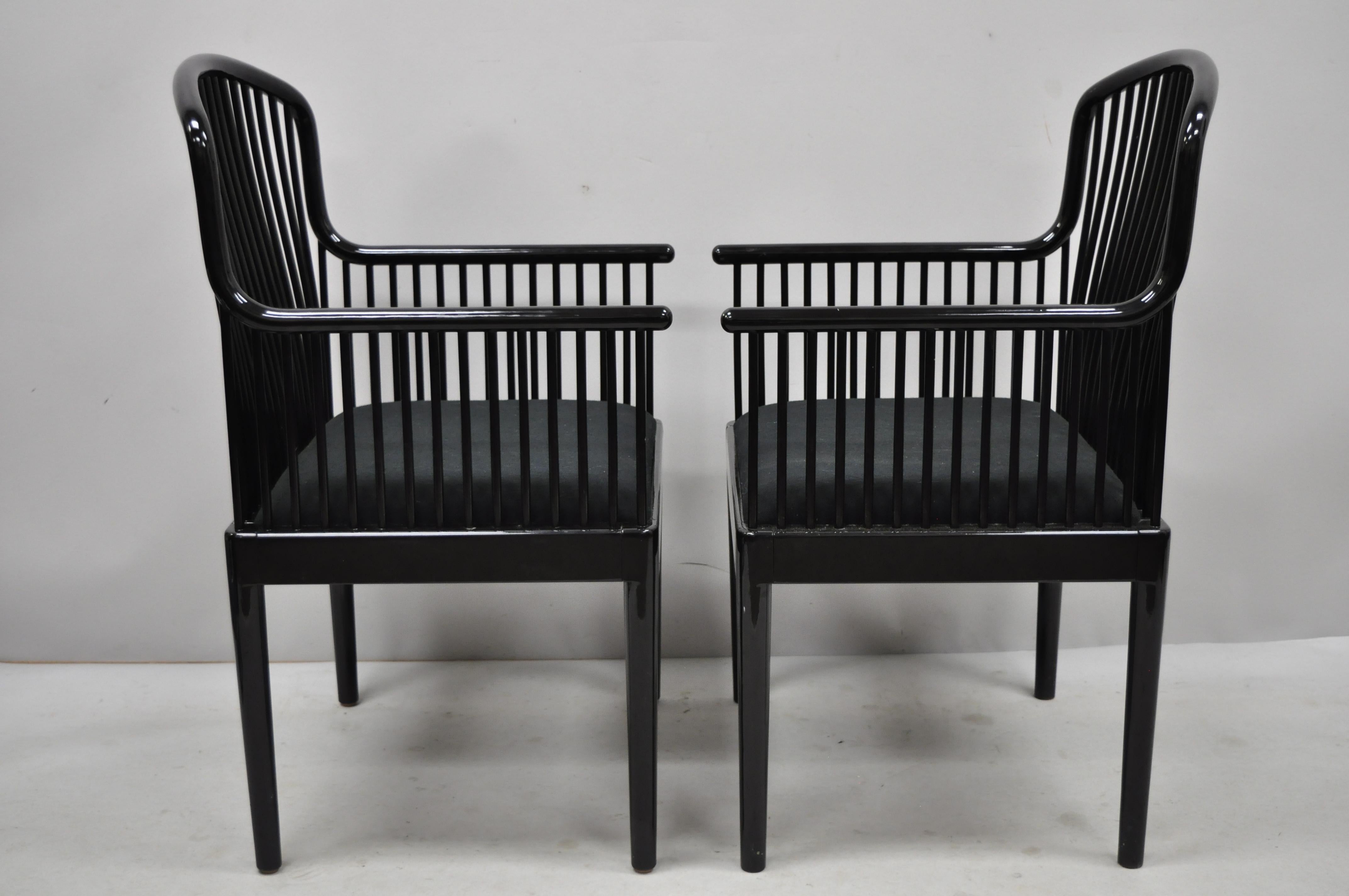 Pair of Black Lacquer Modern Andover Armchairs by Davis Allen for Stendig 'A' 2