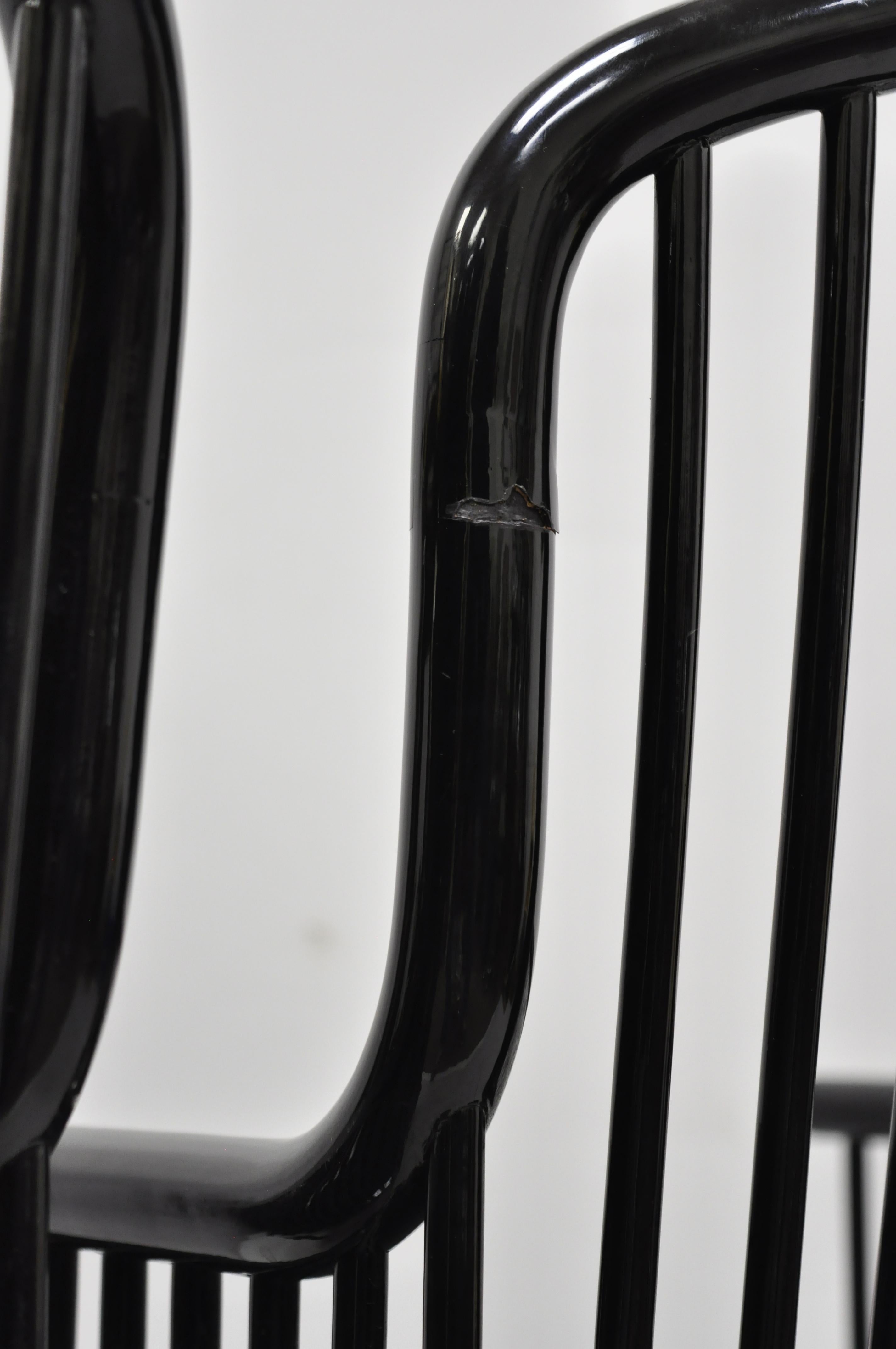 Pair of Black Lacquer Modern Andover Armchairs by Davis Allen for Stendig 'B' 3