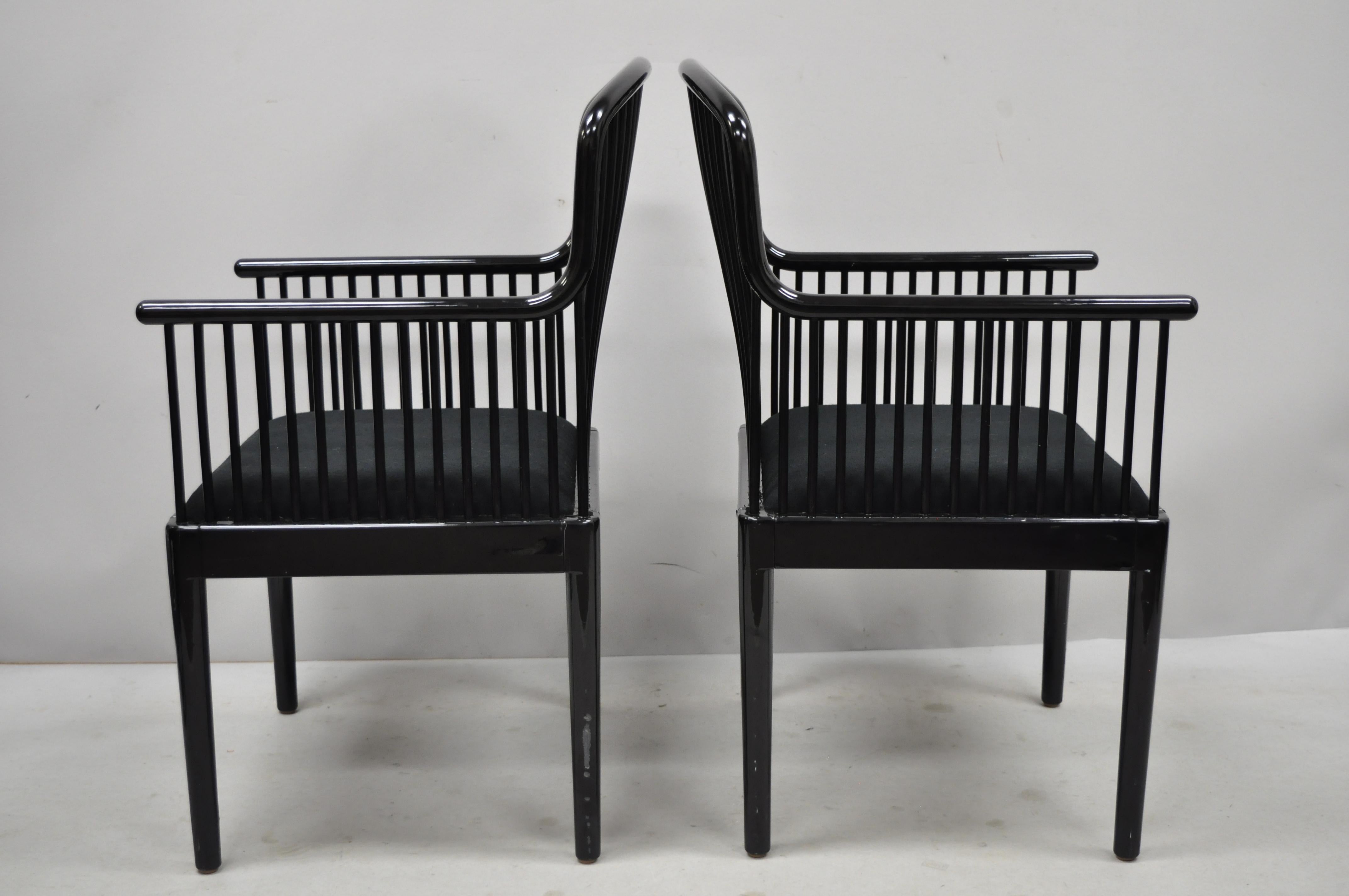 Pair of Black Lacquer Modern Andover Armchairs by Davis Allen for Stendig 'C' 5