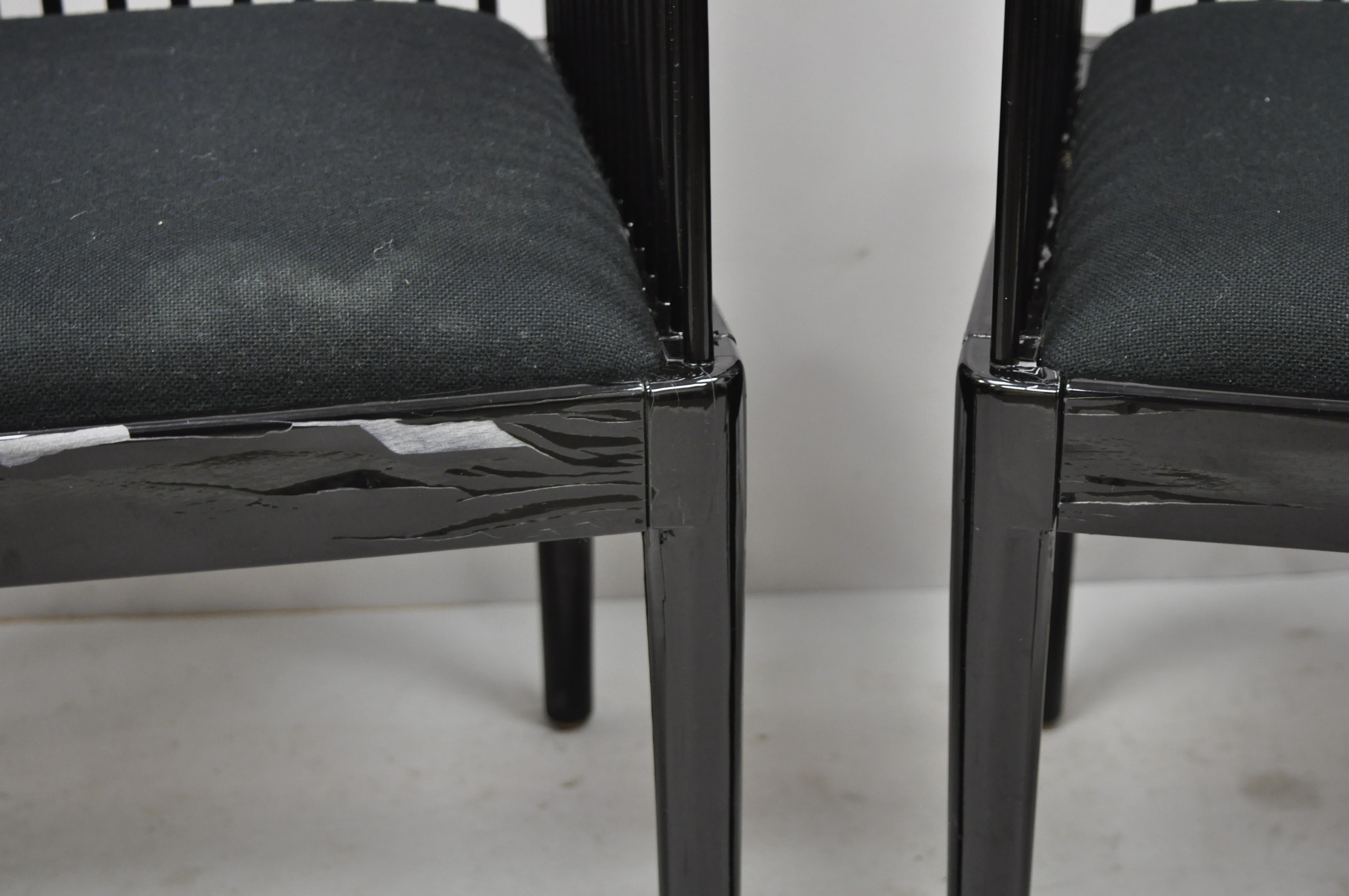 20th Century Pair of Black Lacquer Modern Andover Armchairs by Davis Allen for Stendig 'C'