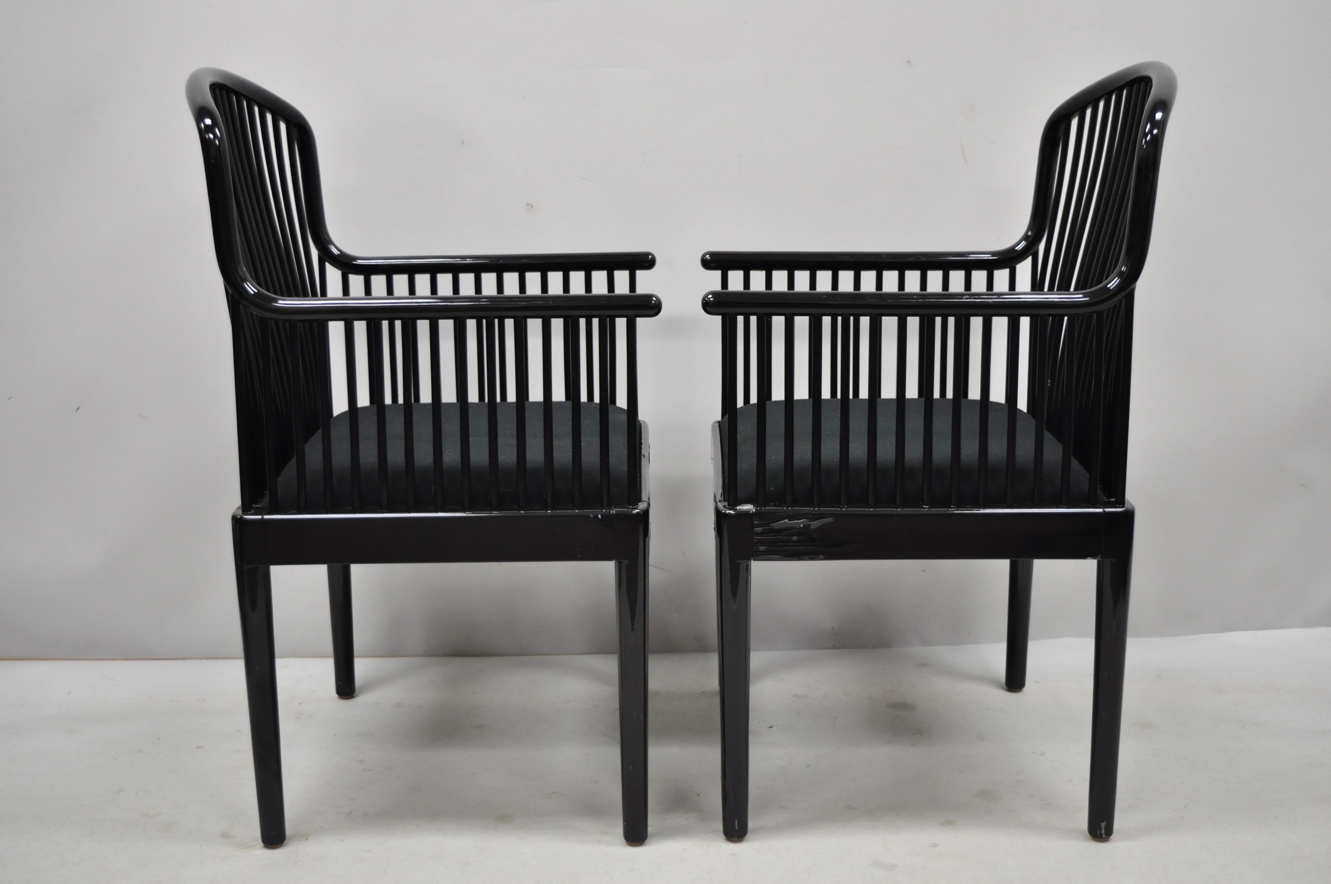 Pair of Black Lacquer Modern Andover Armchairs by Davis Allen for Stendig 'C' 1