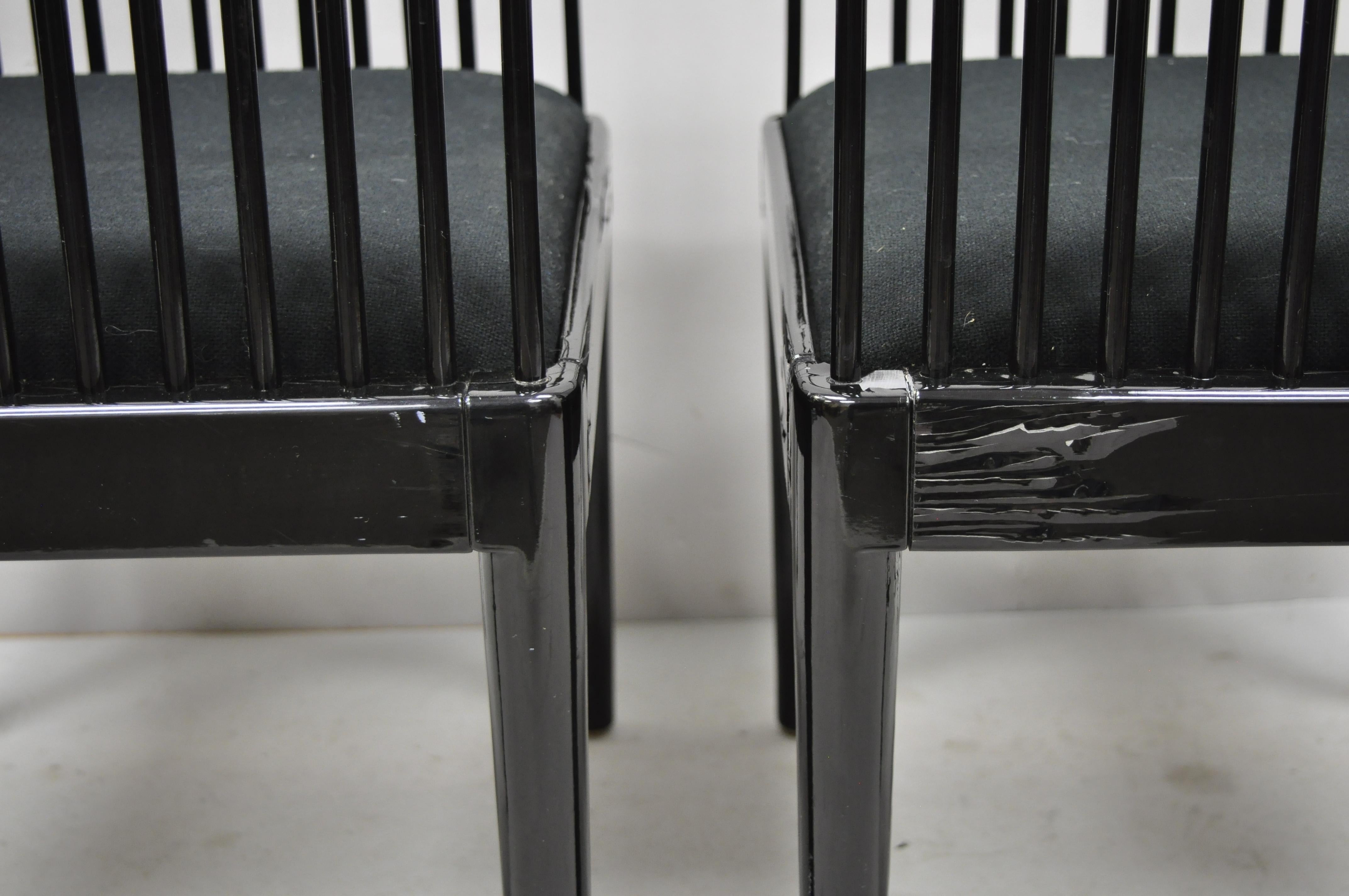 Pair of Black Lacquer Modern Andover Armchairs by Davis Allen for Stendig 'C' 2