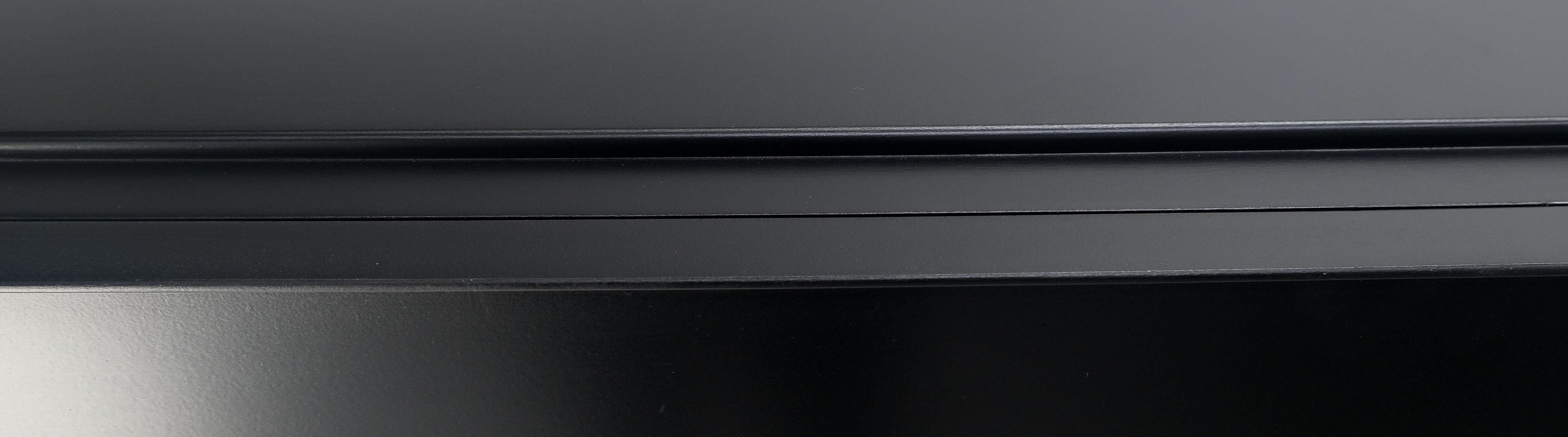 Pair Black Lacquer & Silver Fitted Drawers Flip Top Vanity Chest Dressers MINT! For Sale 10