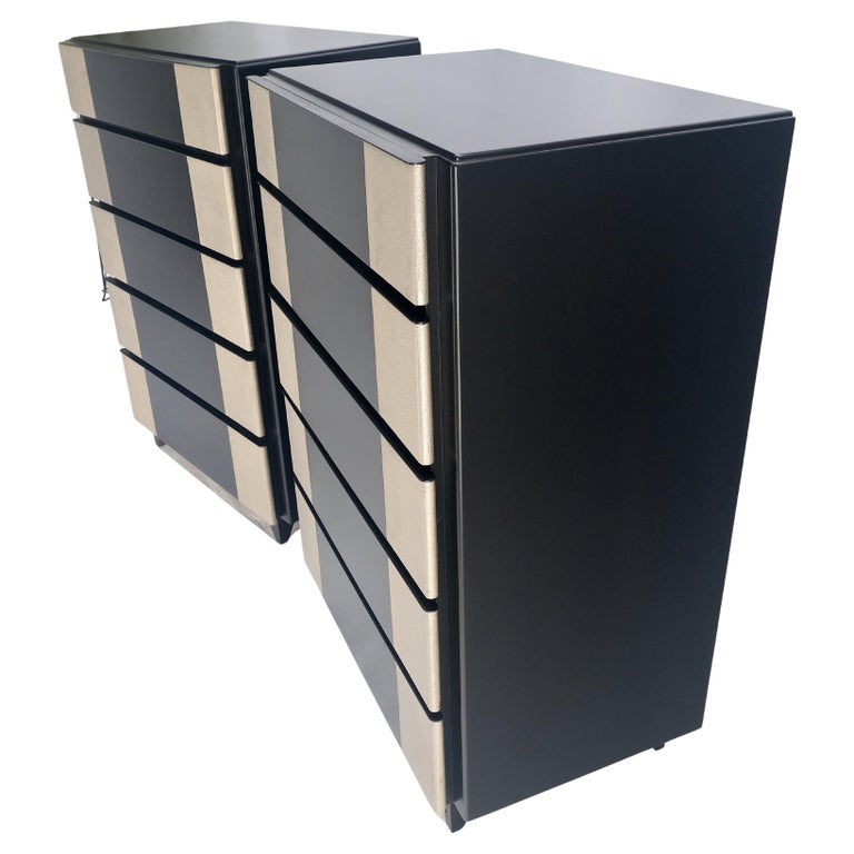black and silver dresser set Dresser with Silver Trim Accent and 2 Jewelry Drawer, Black