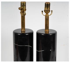 Pareja de Lámparas de Mármol Negro