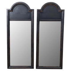 Pair Black Mid Century Mirrors