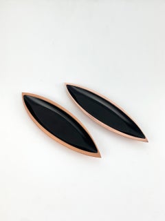 Coppia di ciotole nere moderniste in rame di Gunnar Ander Ystad-Metall Svezia